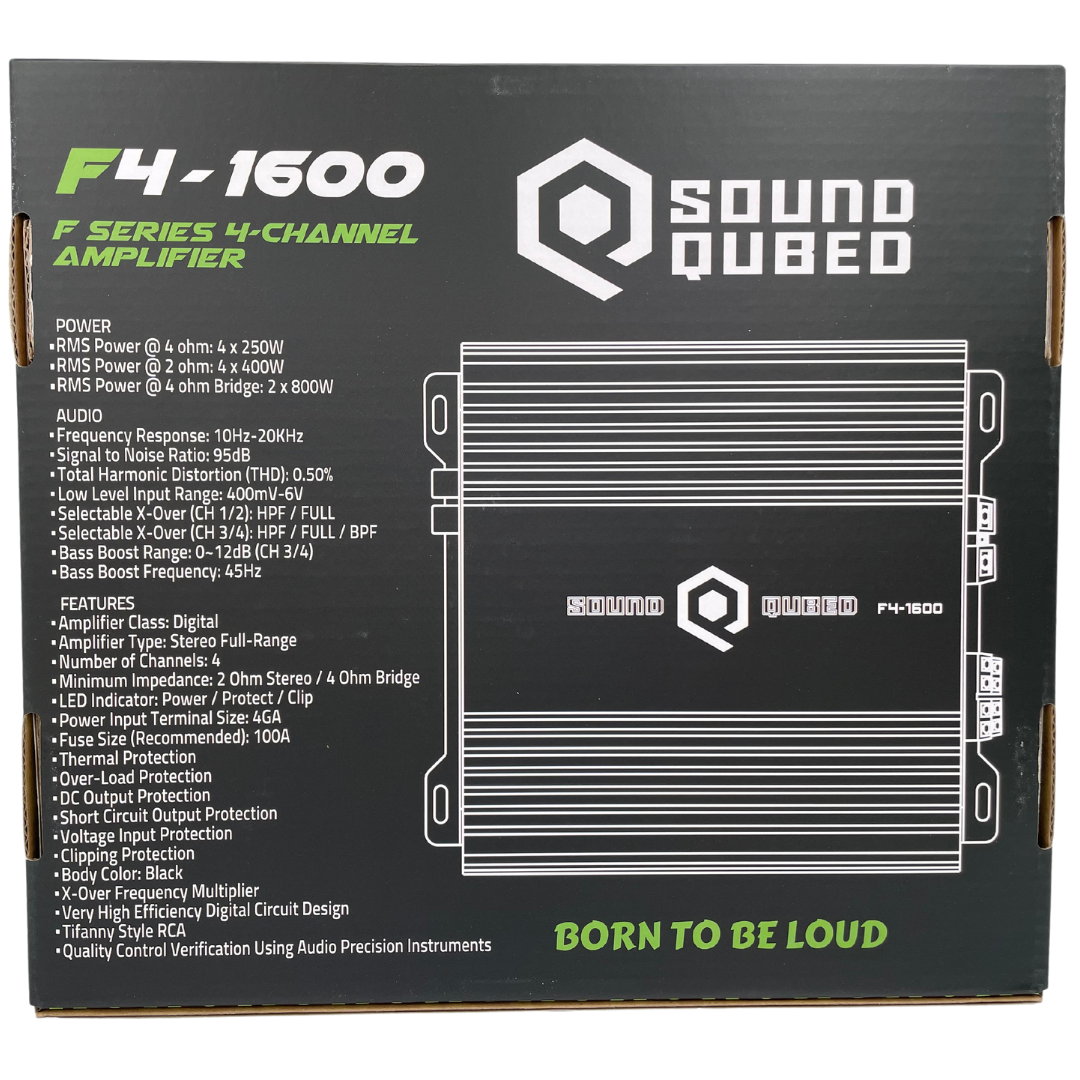 SoundQubed F4-1600 1600W 4-Channel Car Amplifier