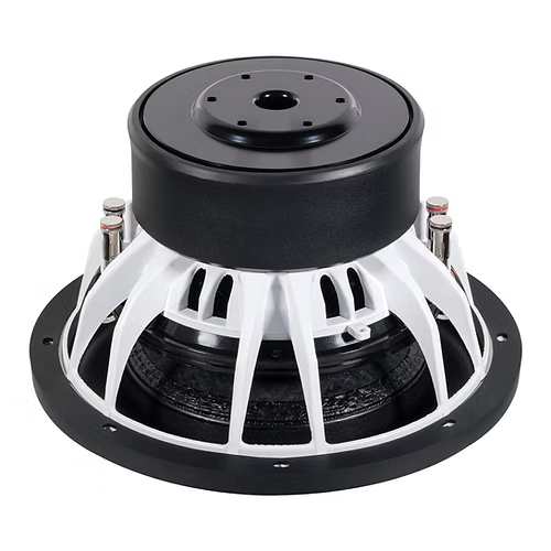 Speaker driver unit with black and white design on a white background