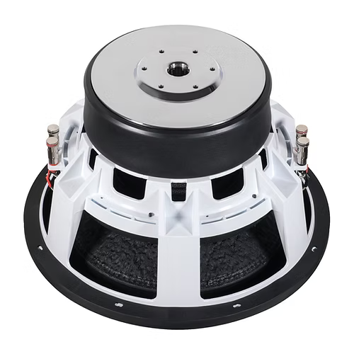 Speaker driver unit with black and white design on a white background