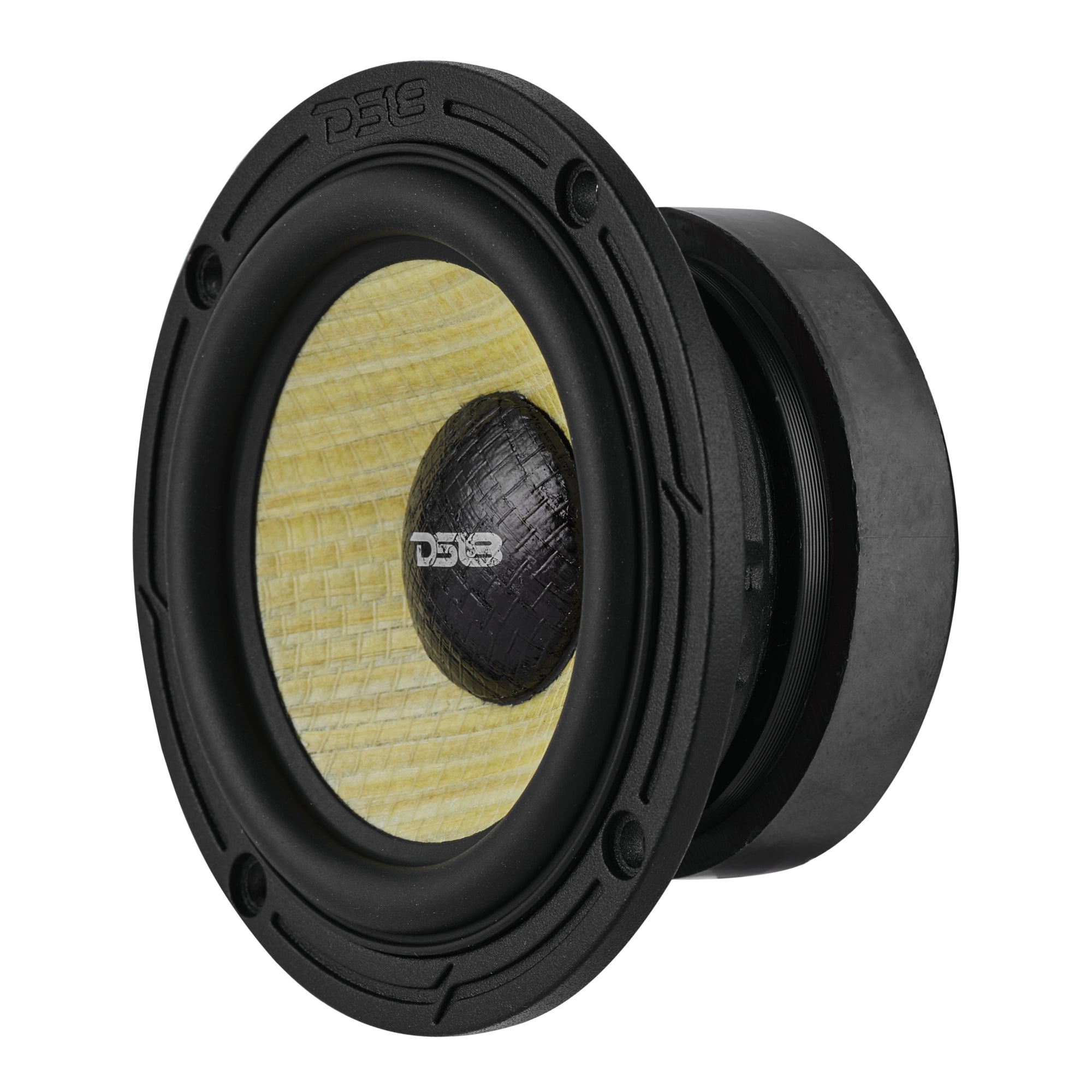 DS18 DXQ 3.5” Midrange Speaker with Yellow Straw + Composite Foam Cone | 60W RMS 4-Ohm