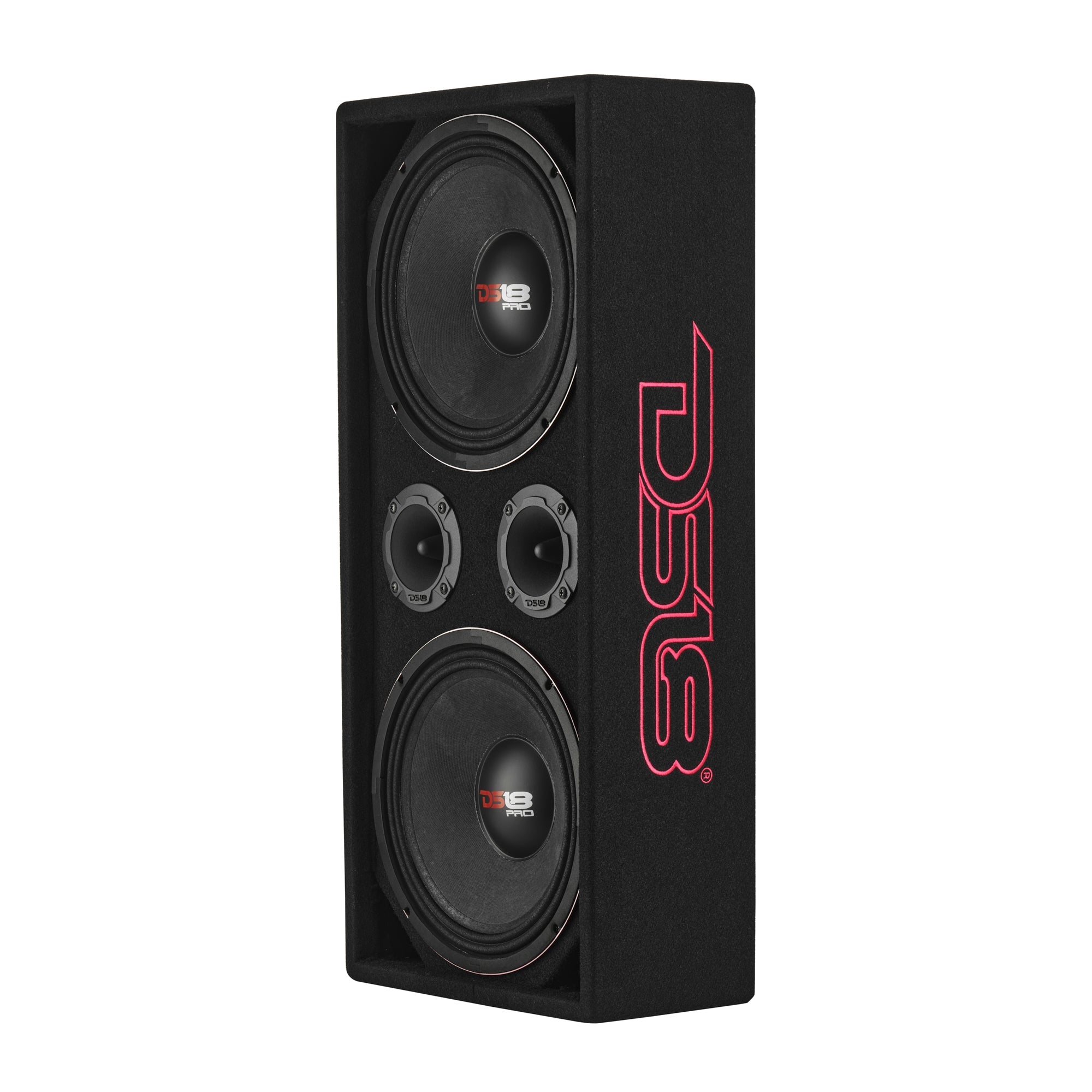 DS18 VOC10LD-PK Loaded Voceteo Enclosure with Dual 10" Mids, Dual 3.78" Tweeters, Amplifier & Speakon Cable — view 3 of 5