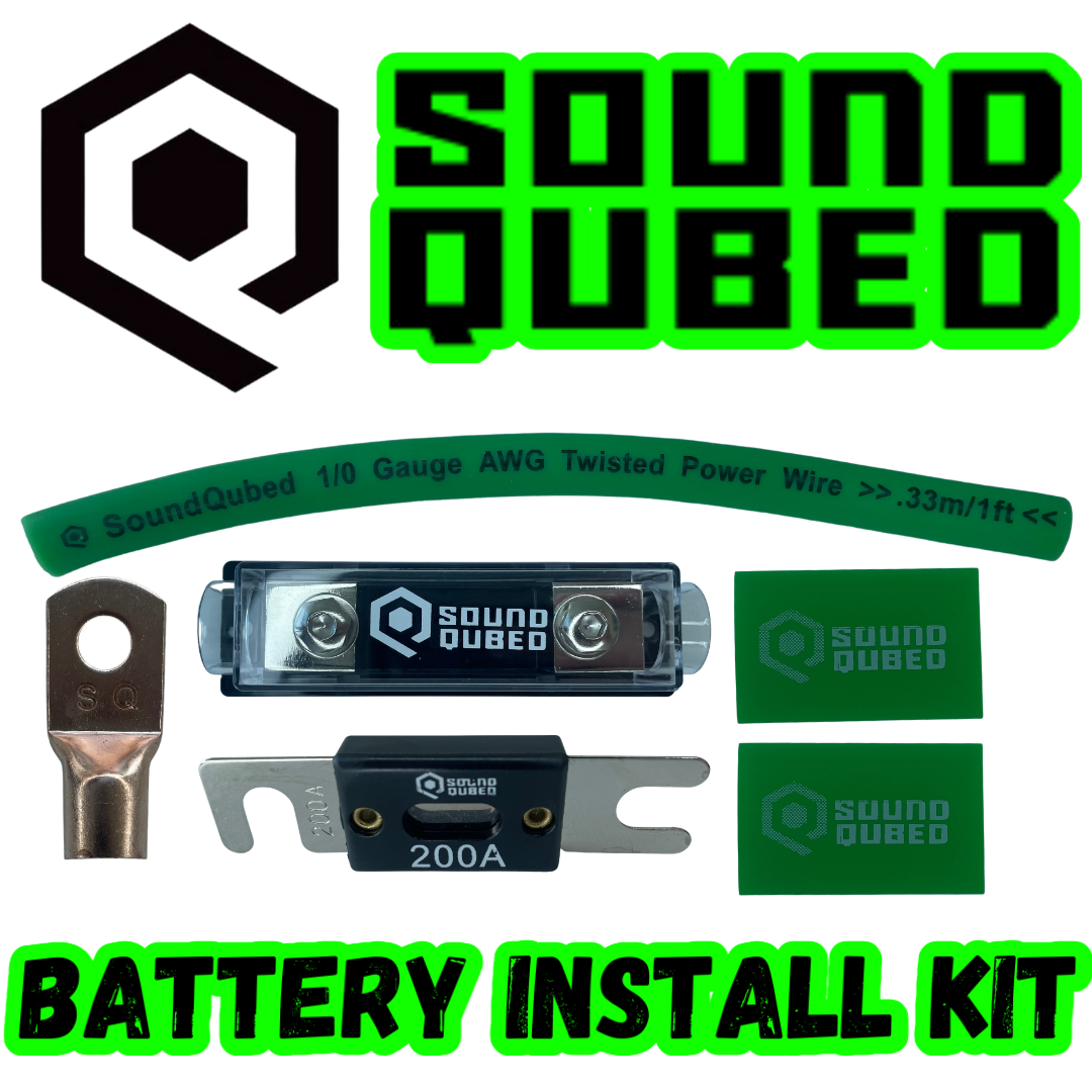 SoundQubed 1/0Ga CCA Battery Install Kit - Green