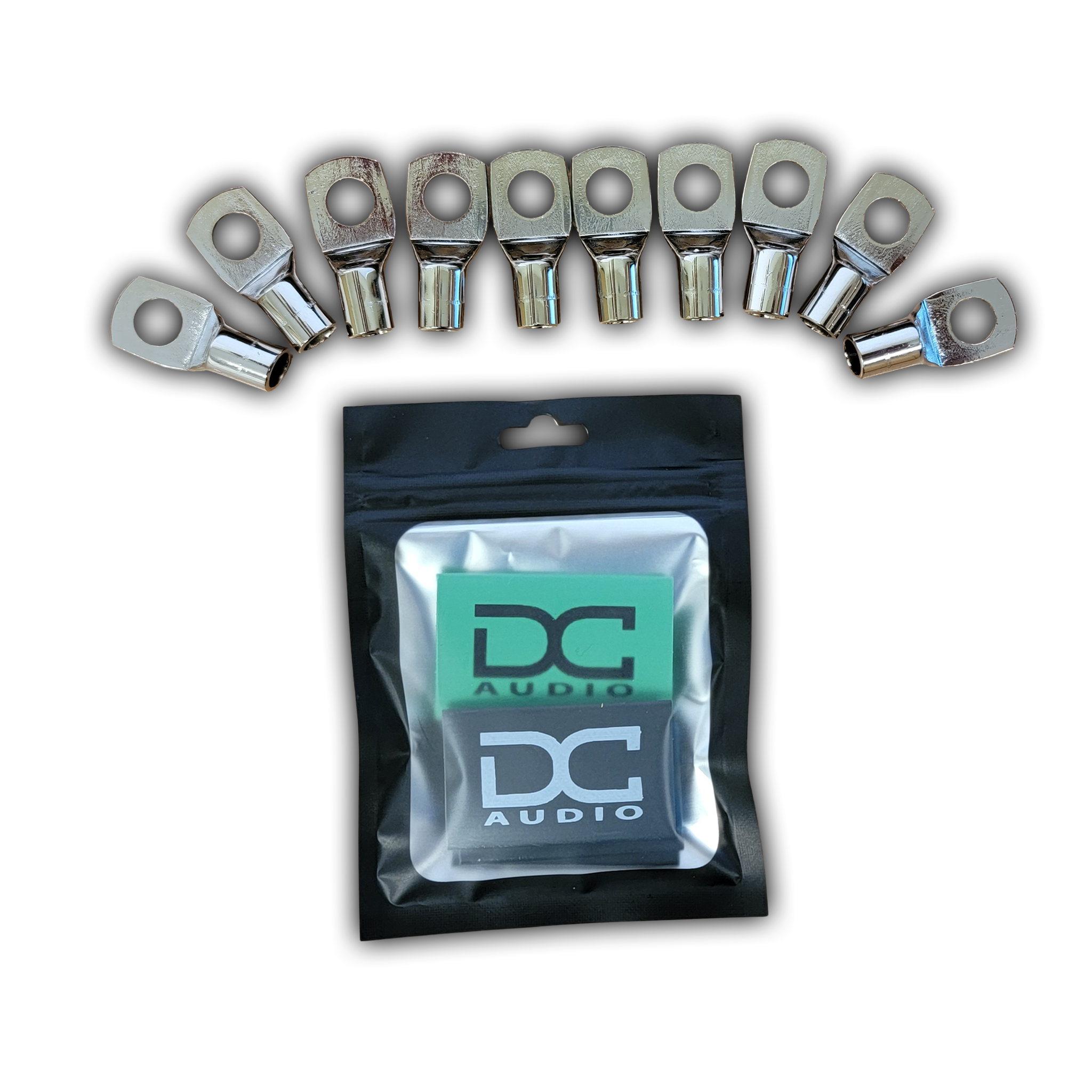 DC Audio 4 AWG 10mm Ring Terminals w/ Heat Shrink (10-Pack)