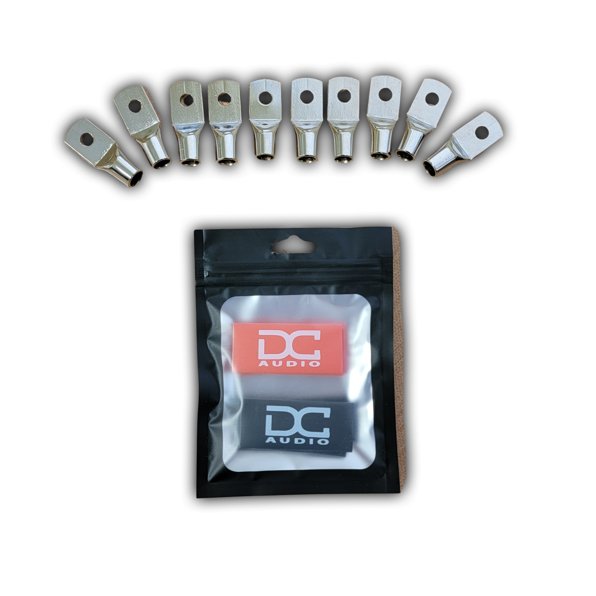 DC Audio 4 AWG 6mm Ring Terminals w/ Heat Shrink (10-Pack)