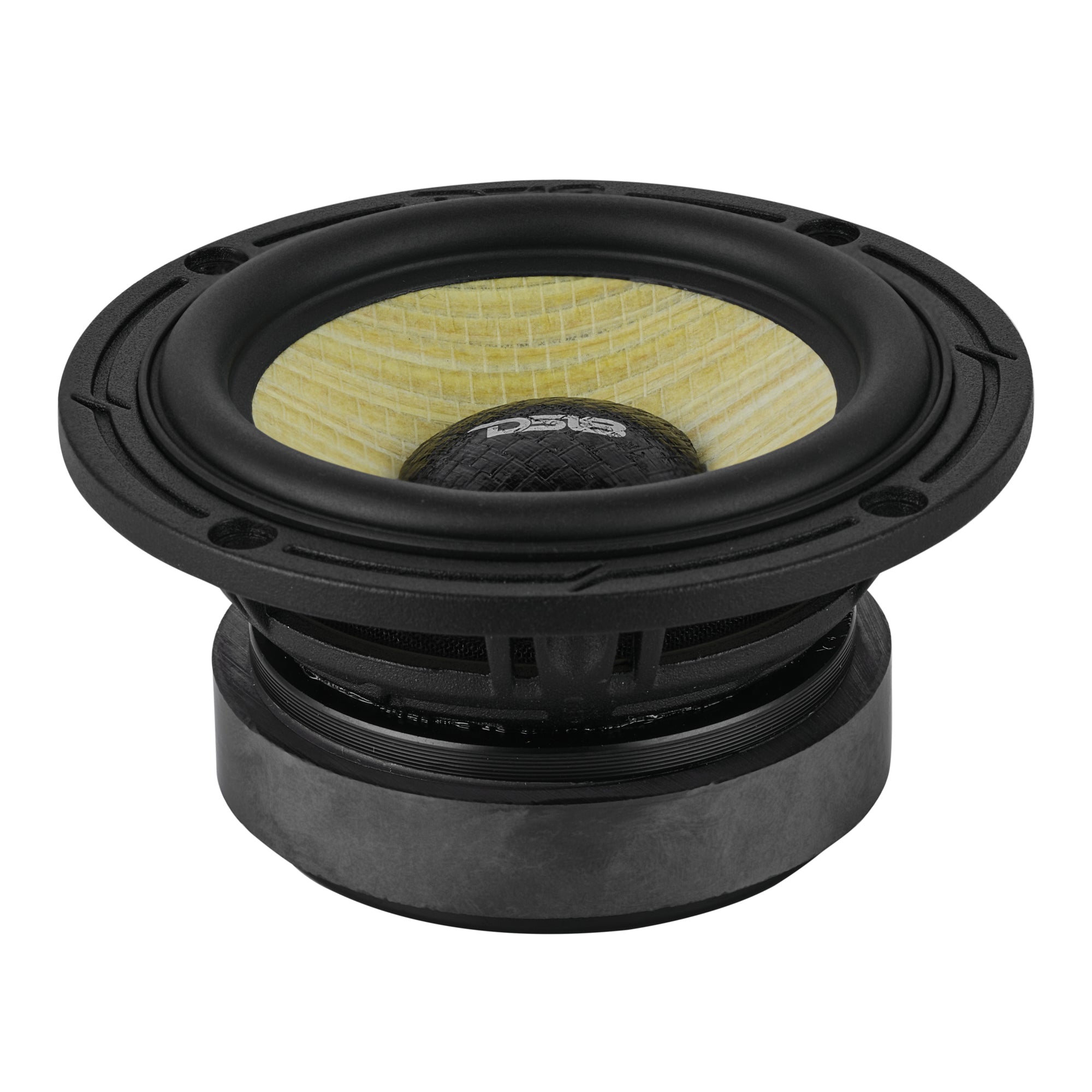 DS18 DXQ 3.5” Midrange Speaker with Yellow Straw + Composite Foam Cone | 60W RMS 4-Ohm