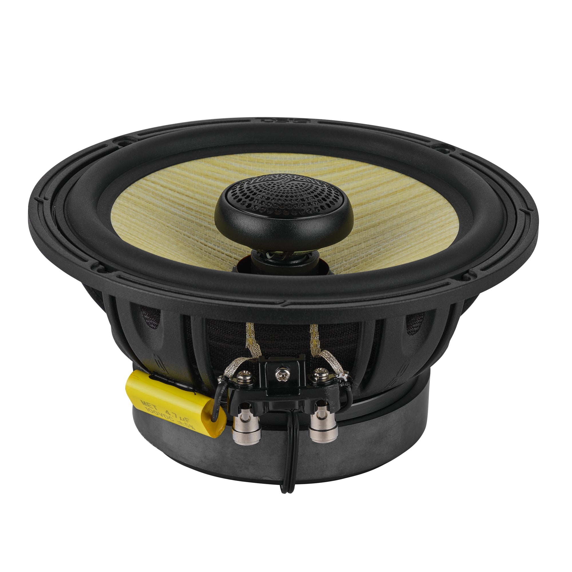 DS18 DXQ 6.5" 2-Way Coaxial Speaker with Yellow Straw and Composite Foam Cone | 150W RMS 4-Ohm