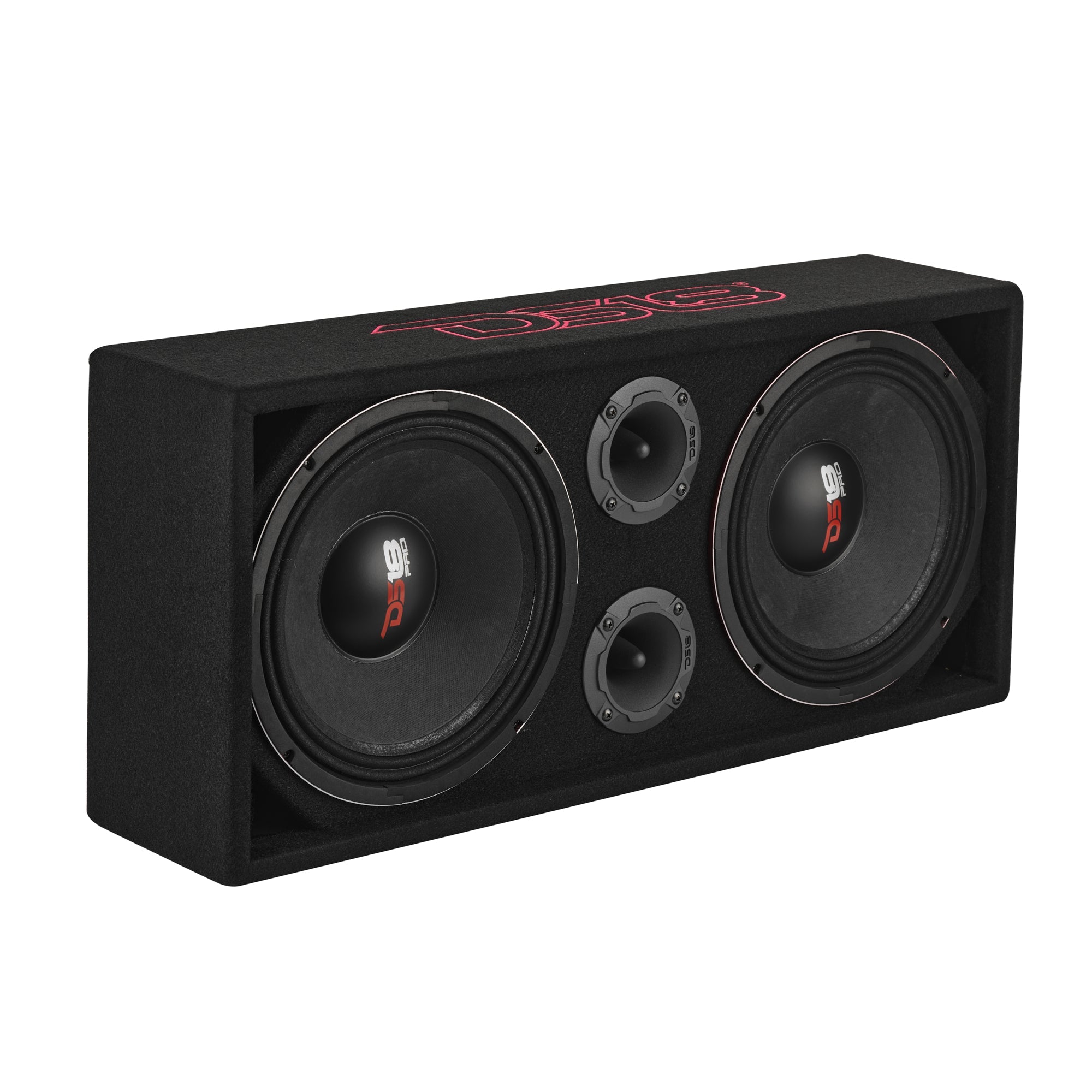 DS18 VOC10LD-PK Loaded Voceteo Enclosure with Dual 10" Mids, Dual 3.78" Tweeters, Amplifier & Speakon Cable — view 4 of 5