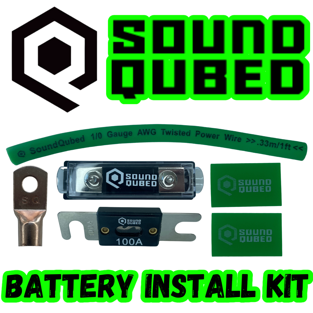 SoundQubed 1/0Ga CCA Battery Install Kit - Green