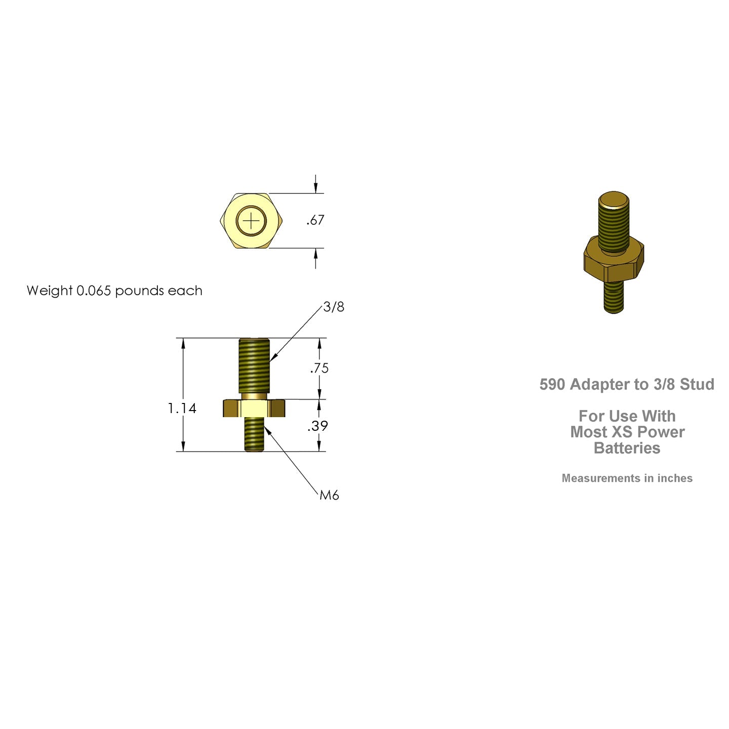 XS Power 590 Battery Terminal Hardware