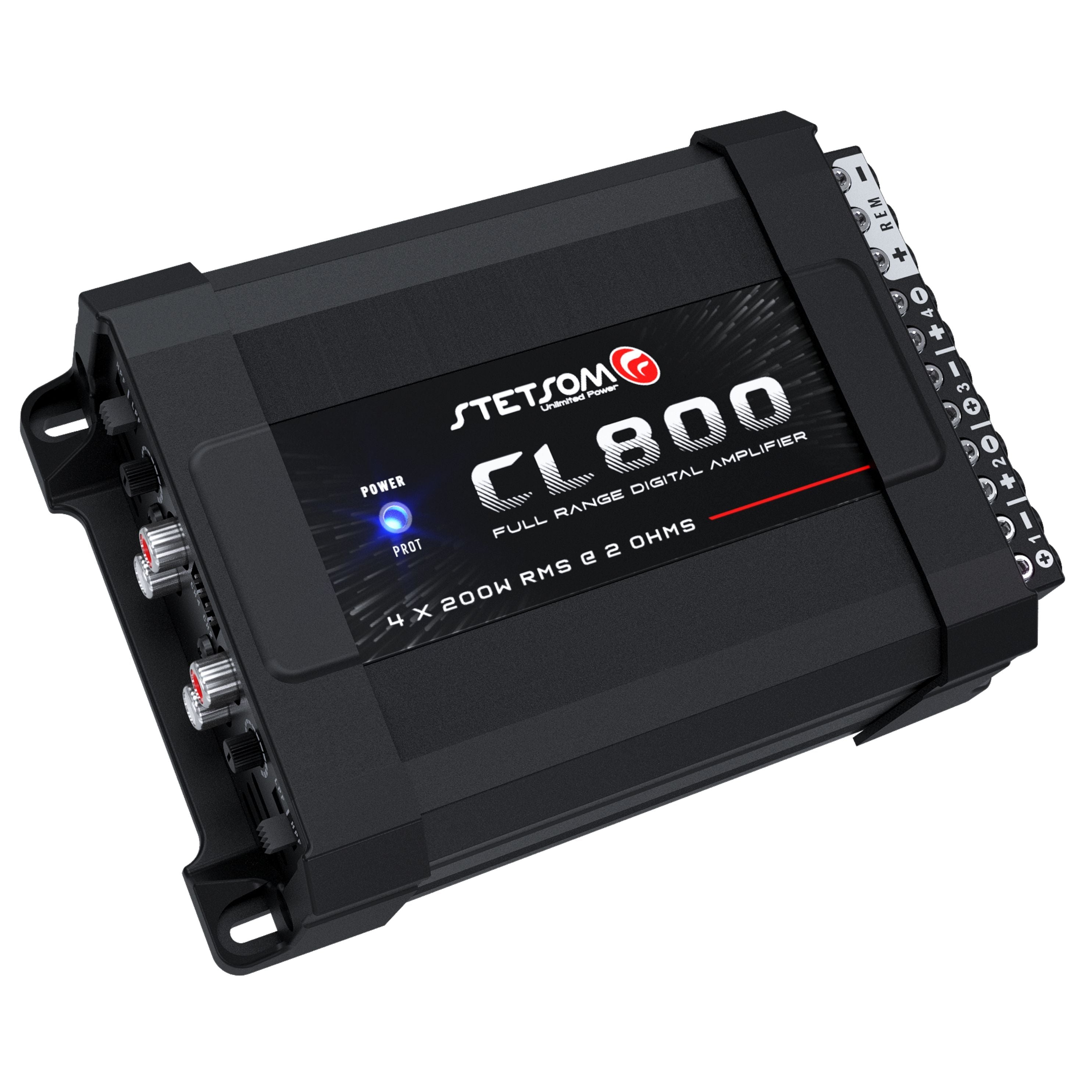 Stetsom CL 800.4 2 Ohm Car Audio Amplifier – 800 Watts RMS, 4 Channel Class D Full Range Amp, Compact Multichannel Stere