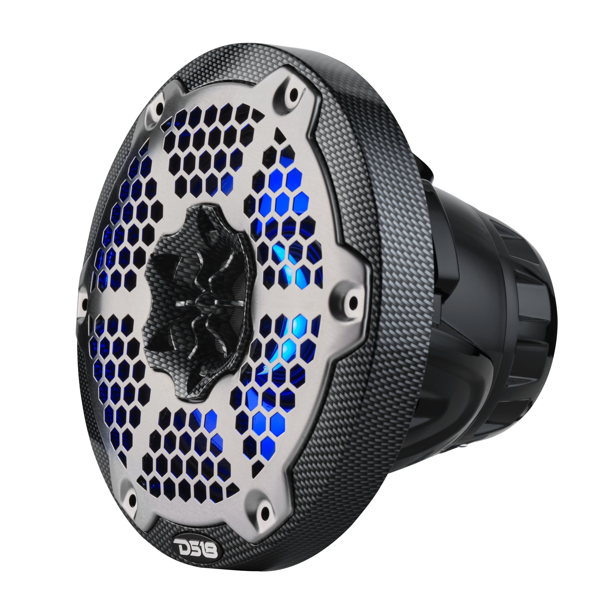 DS18 6.5” Marine 2-Way Hybrid Speaker with RGB LED, Compression Driver and Neodymium Magnet | 250W RMS 4-Ohm