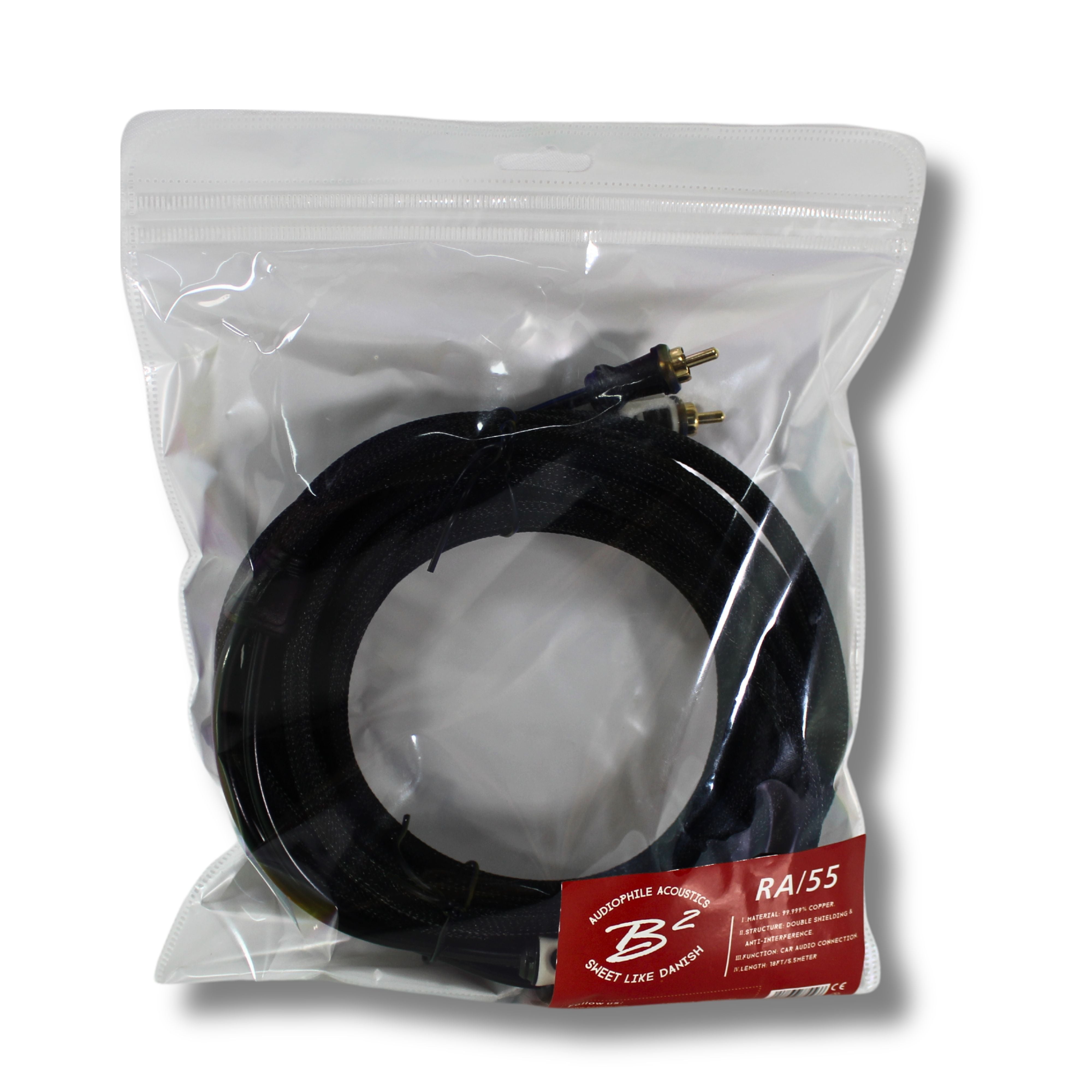 B2 Audio 18FT Long OFC Double Shielded 2 Male to 2 Male Snakeskin RCA RA55 — image 4