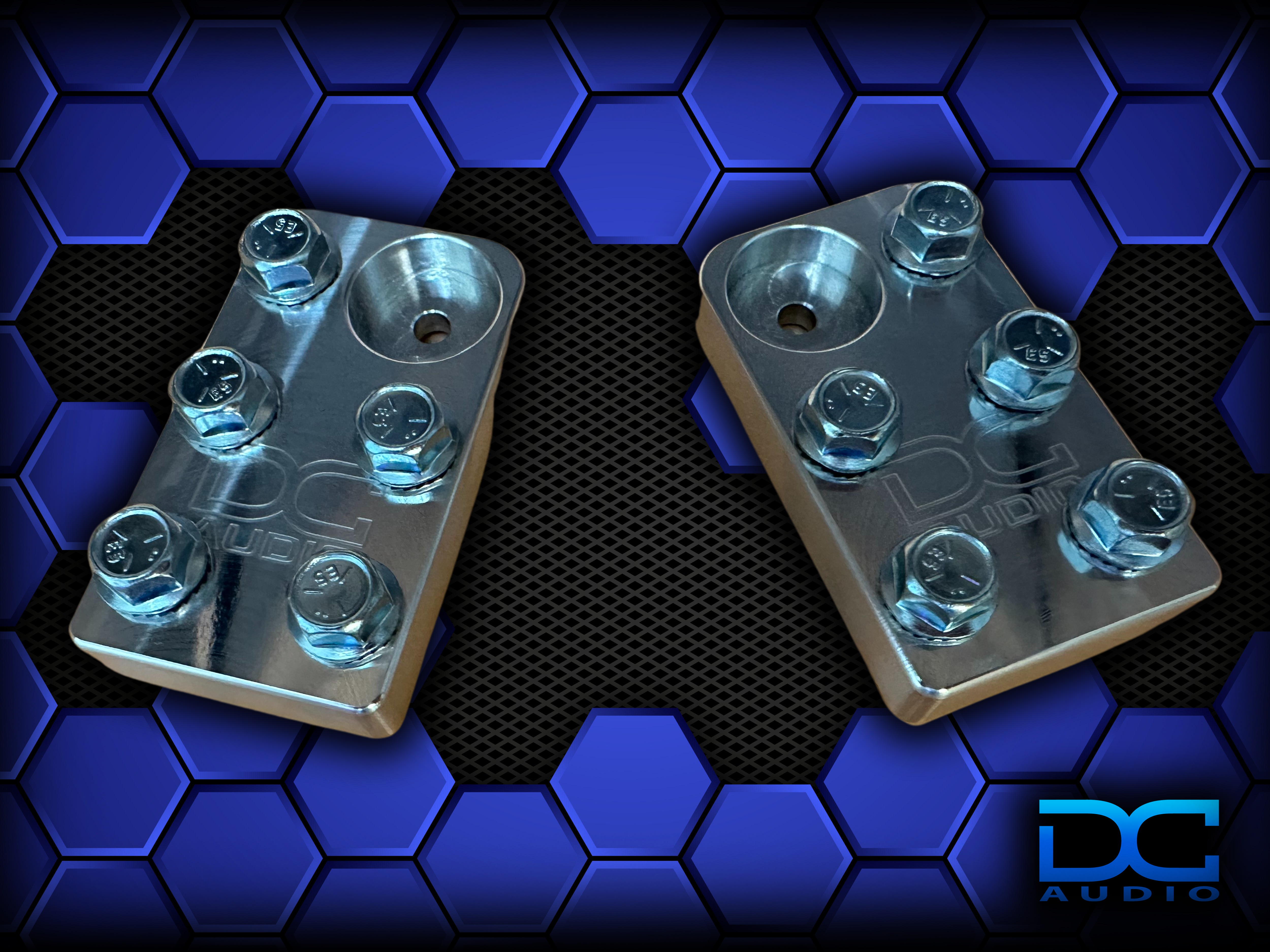 DC Audio 5-Lug Aluminum Battery Terminals (Bolt-Down)