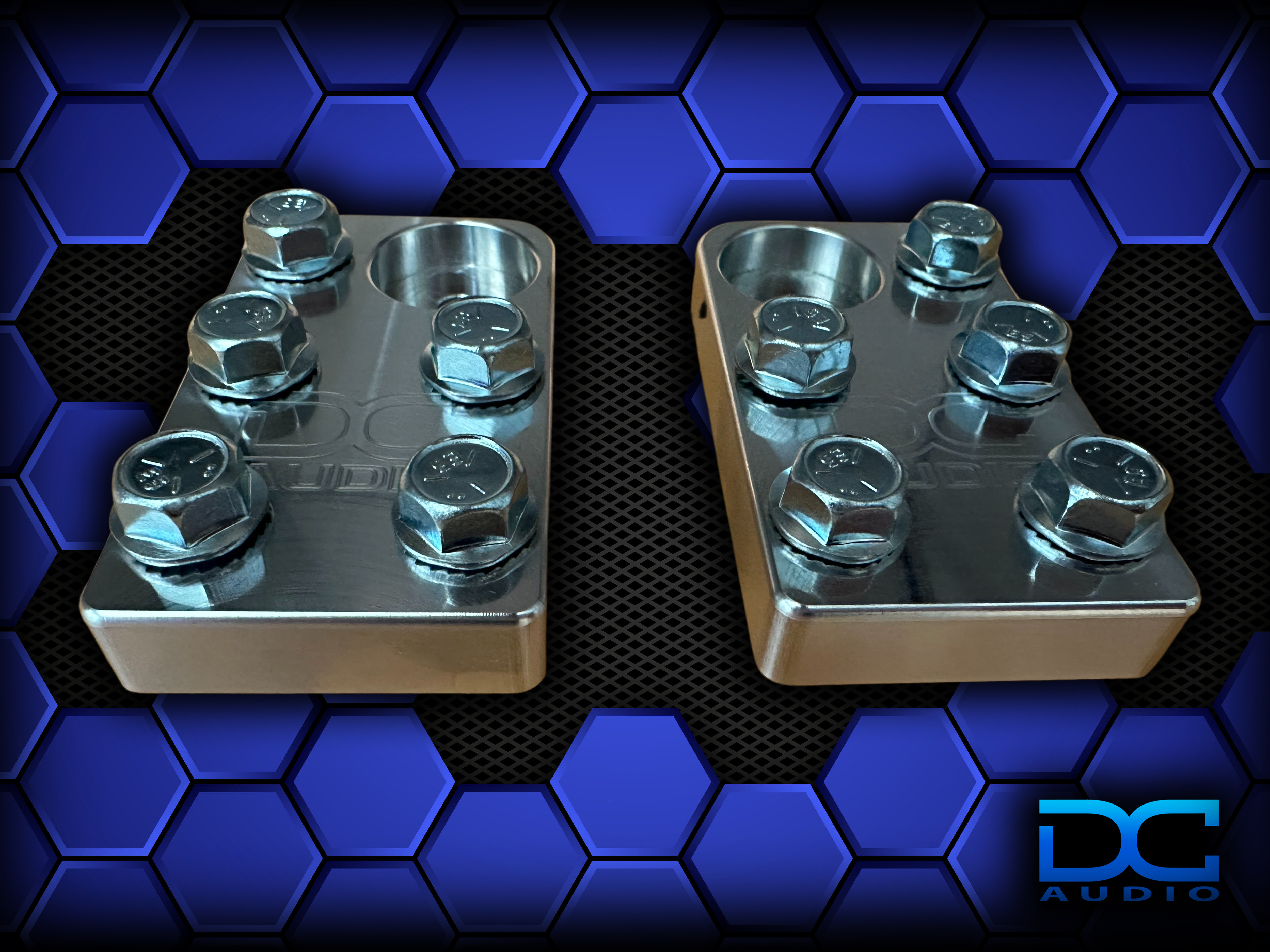 DC Audio 5-Lug Aluminum Battery Terminals (Bolt-Down)