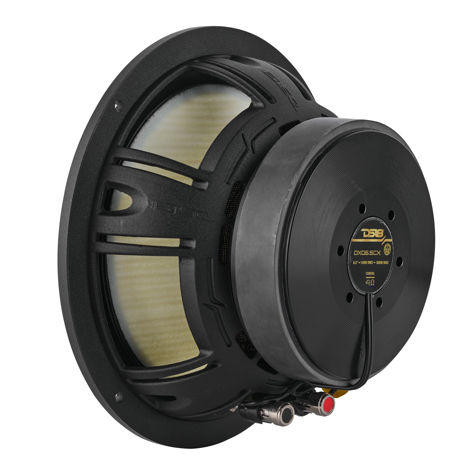 DS18 DXQ 6.5" 2-Way Coaxial Speaker with Yellow Straw and Composite Foam Cone | 150W RMS 4-Ohm