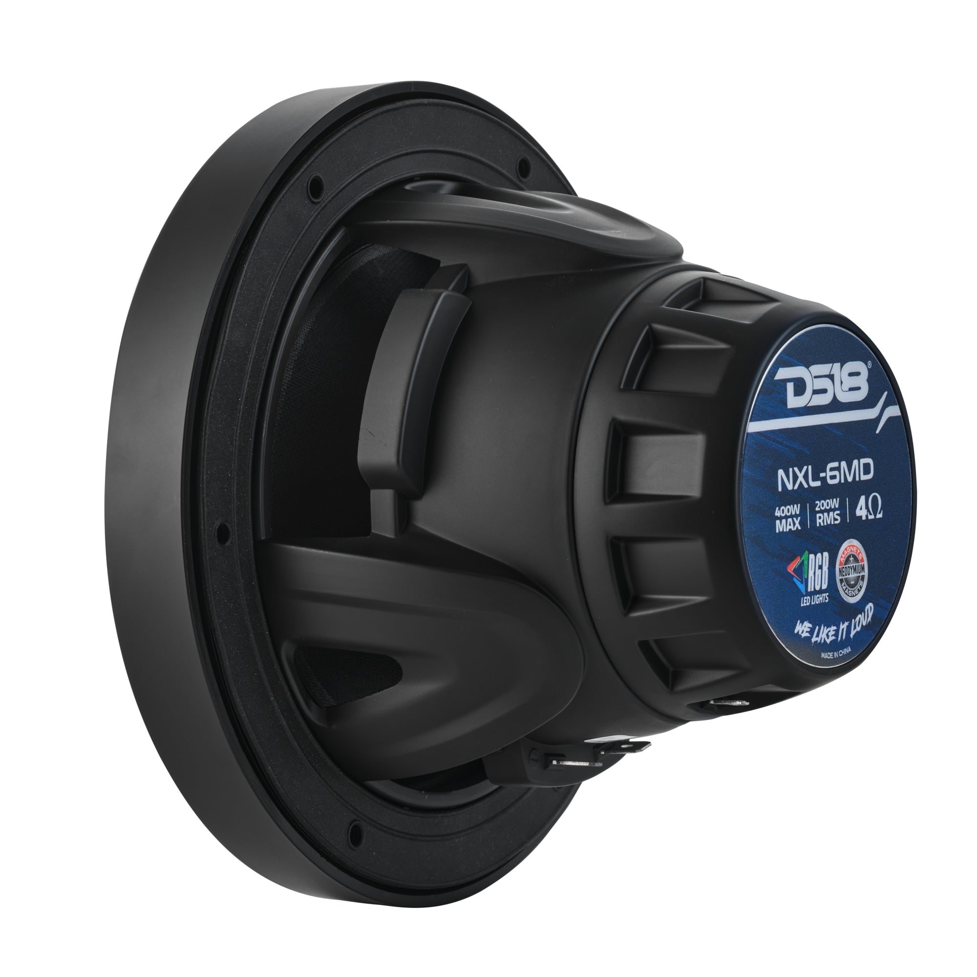 DS18 6.5” Marine 2-Way Hybrid Speaker with RGB LED, Compression Driver and Neodymium Magnet | 250W RMS 4-Ohm