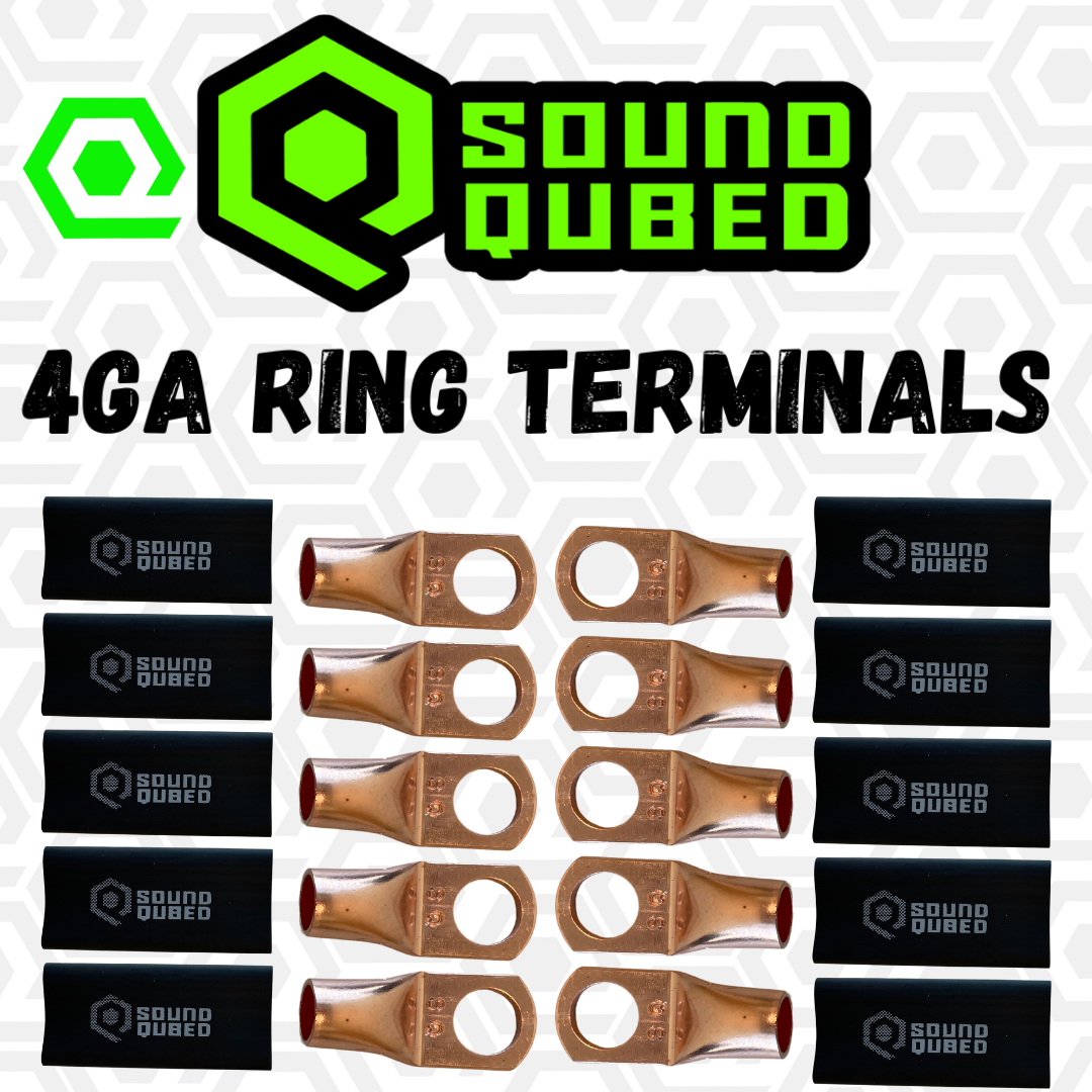 SoundQubed 4 Gauge Ring Terminals (3/8" hole)
