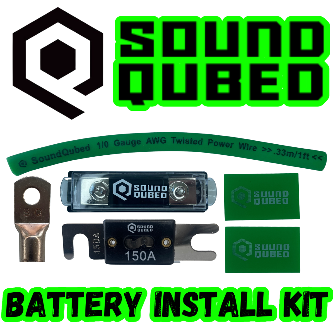 SoundQubed 1/0Ga CCA Battery Install Kit - Green