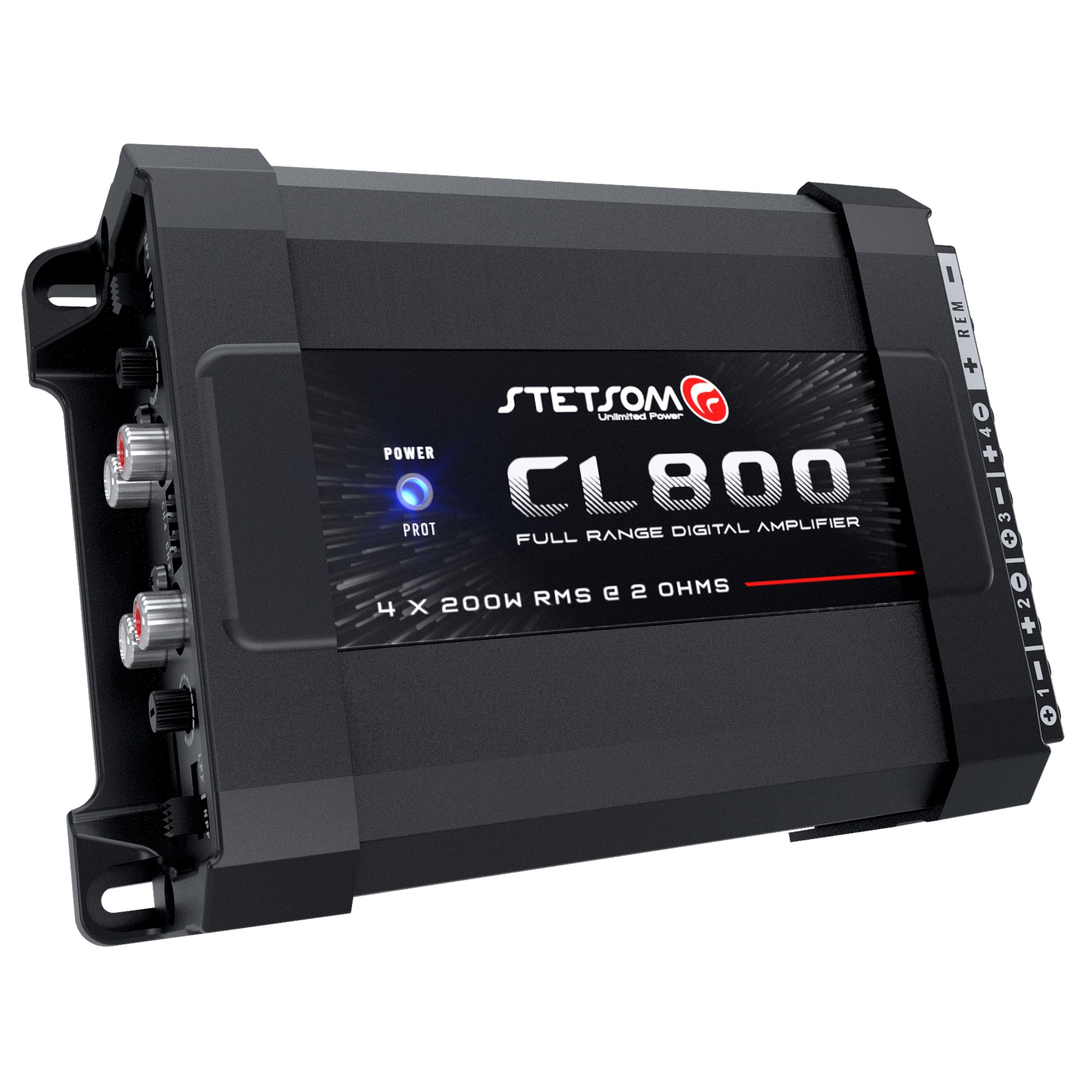 Stetsom CL 800.4 2 Ohm Car Audio Amplifier – 800 Watts RMS, 4 Channel Class D Full Range Amp, Compact Multichannel Stere