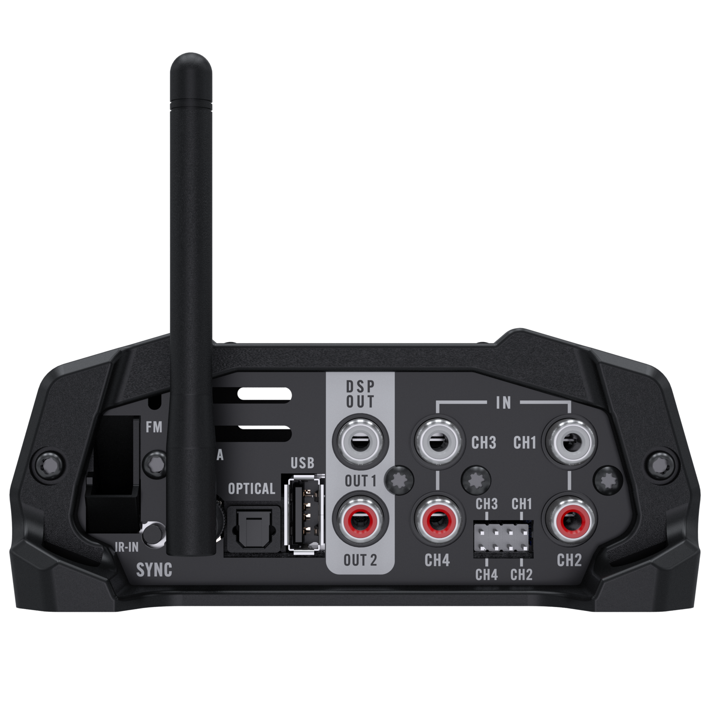 Stetsom High Line DSPLAYER 400.4, Car Audio Amplifier with DSP, Bluetooth, FM Radio, Multiple Audio Inputs, Mobile App C