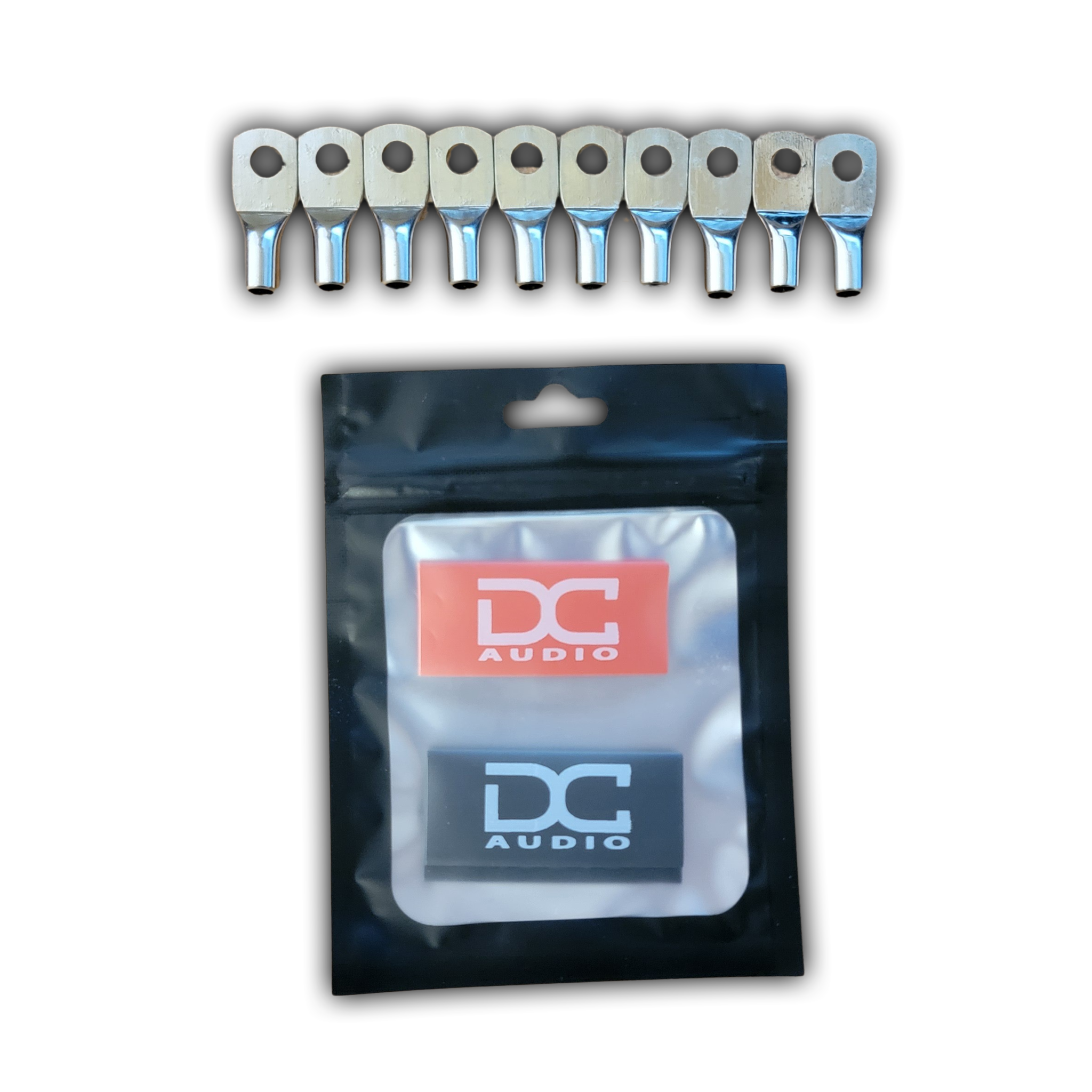DC Audio 8 AWG 6mm Ring Terminals w/ Heat Shrink (10-Pack)