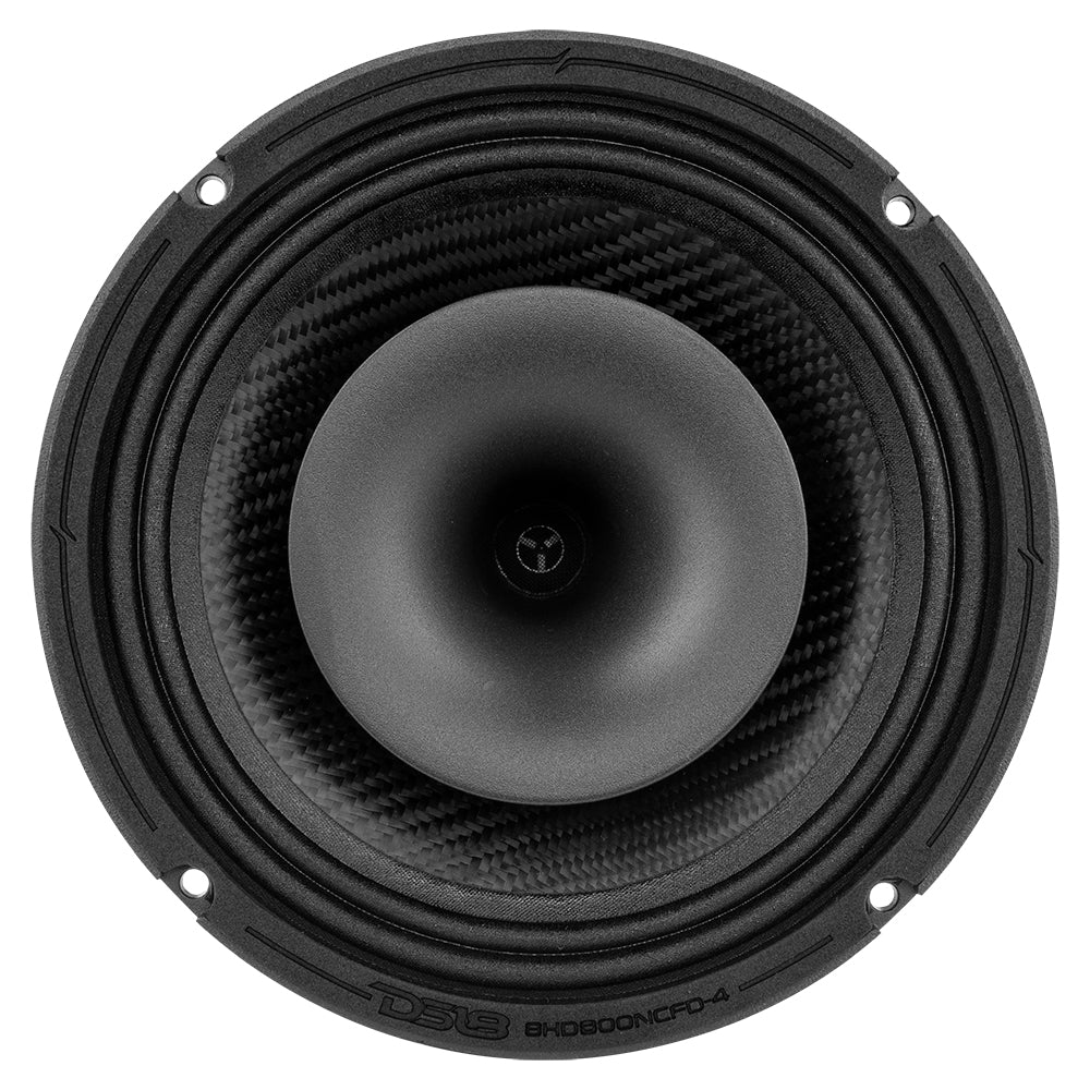 DS18 8" Neodymium Coaxial Hybrid Mid-Bass Water resistant Carbon Fiber Cone Loudspeaker with Built-in Driver 400 Watts Rms 4-Ohm
