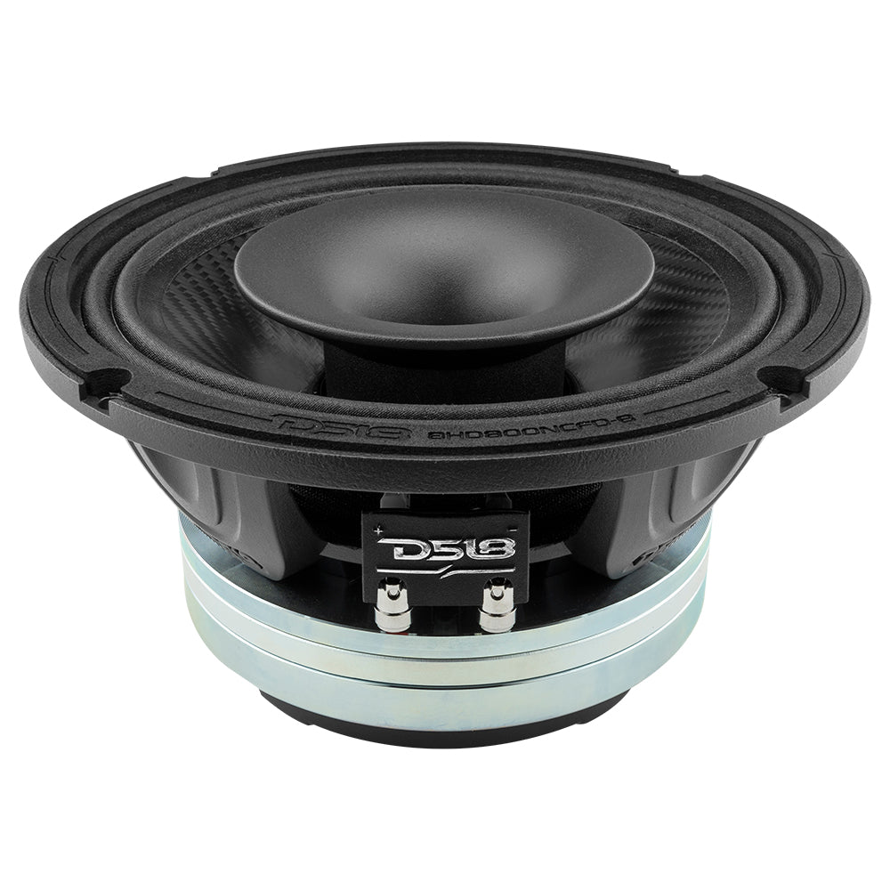DS18 8" Neodymium Coaxial Hybrid Mid-Bass Water resistant Carbon Fiber Cone Loudspeaker with Built-in Driver 400 Watts Rms 8-Ohm