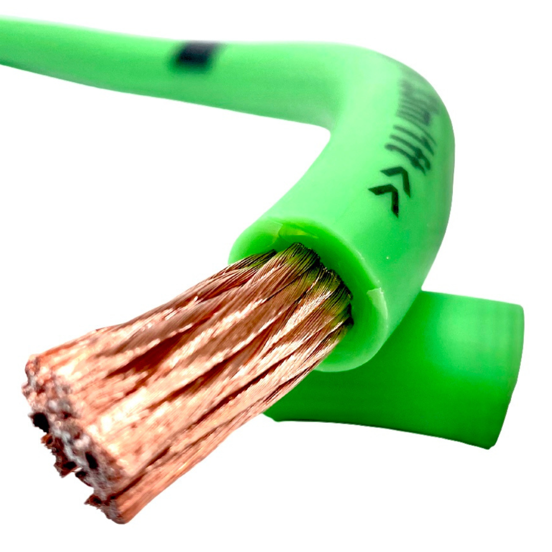 SoundQubed 1/0 Gauge CCA (Copper Clad Aluminum) Power Wire GREEN 50 Ft.