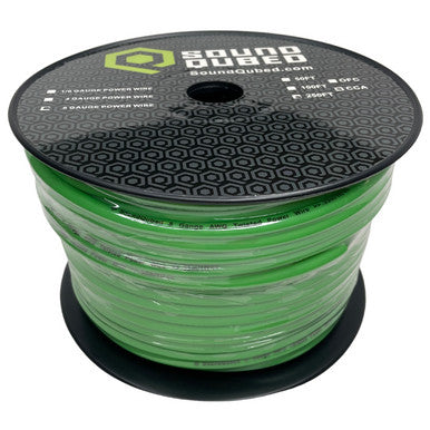 SoundQubed 8 Gauge CCA (Copper Clad Aluminum) Power Wire GREEN 250 Ft.
