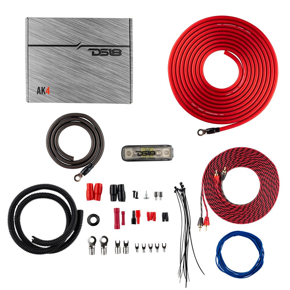 DS18 4-GA CCA Amplifier Installation Kit - RED