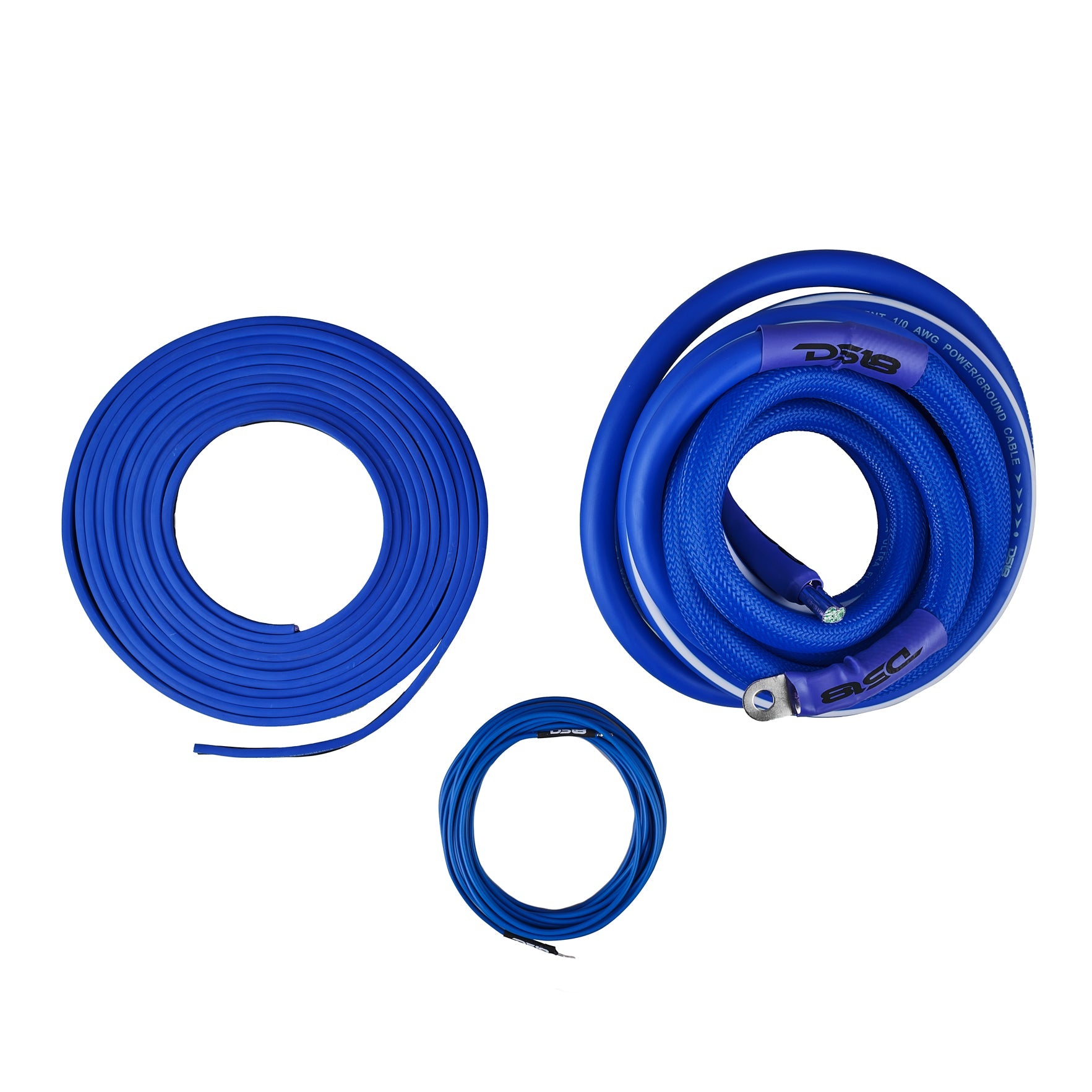 DS18 0-GA Amplifier Installation Wiring Kit - Blue