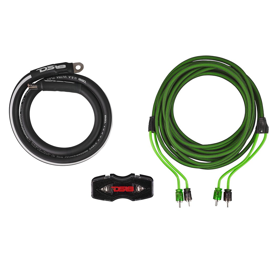 DS18 0-GA Amplifier Installation Wiring Kit - Green