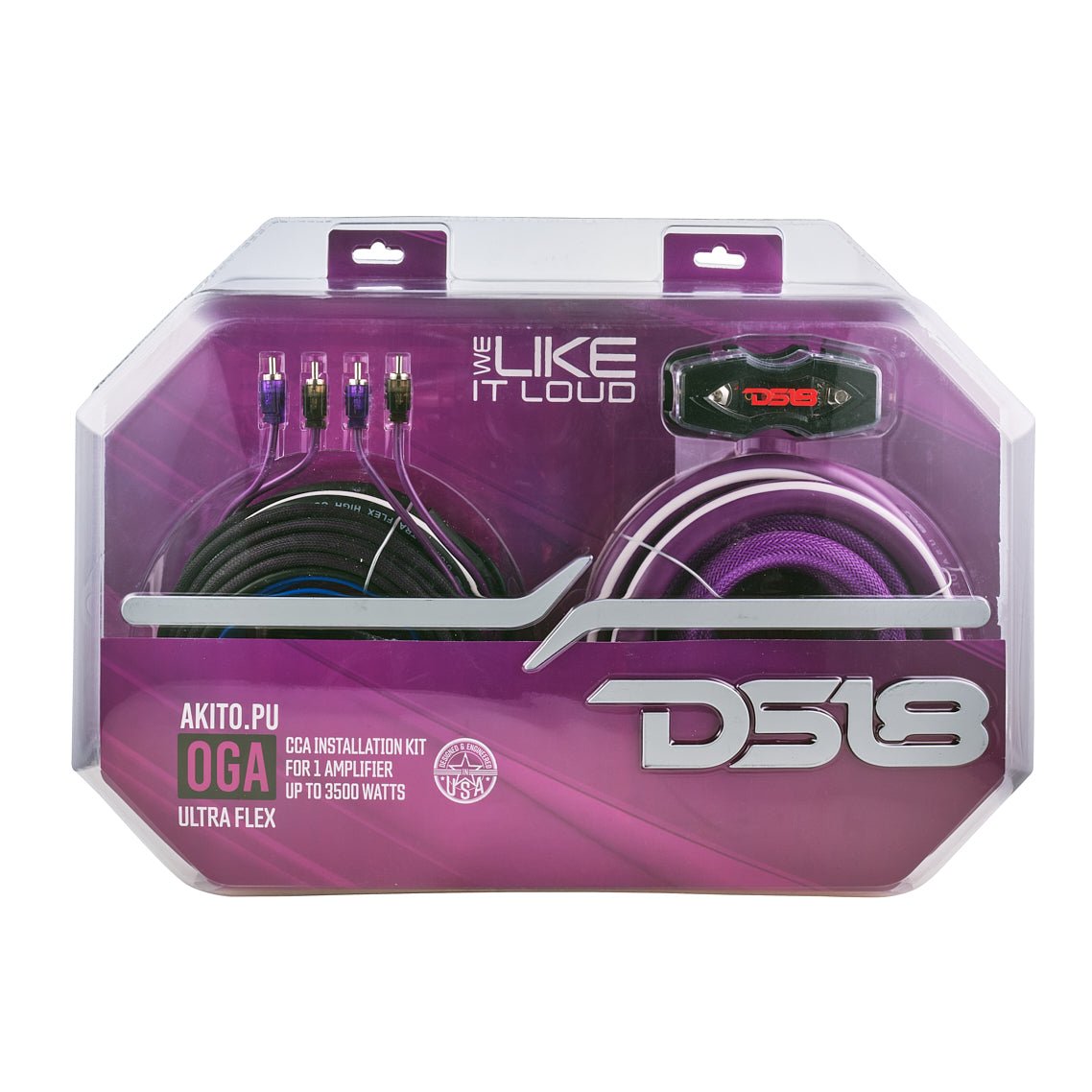 DS18 0-GA Amplifier Installation Wiring Kit - Purple