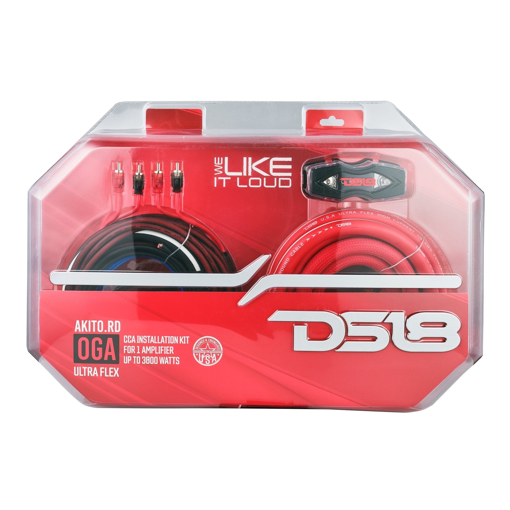 DS18 0-GA Amplifier Installation Wiring Kit - Red