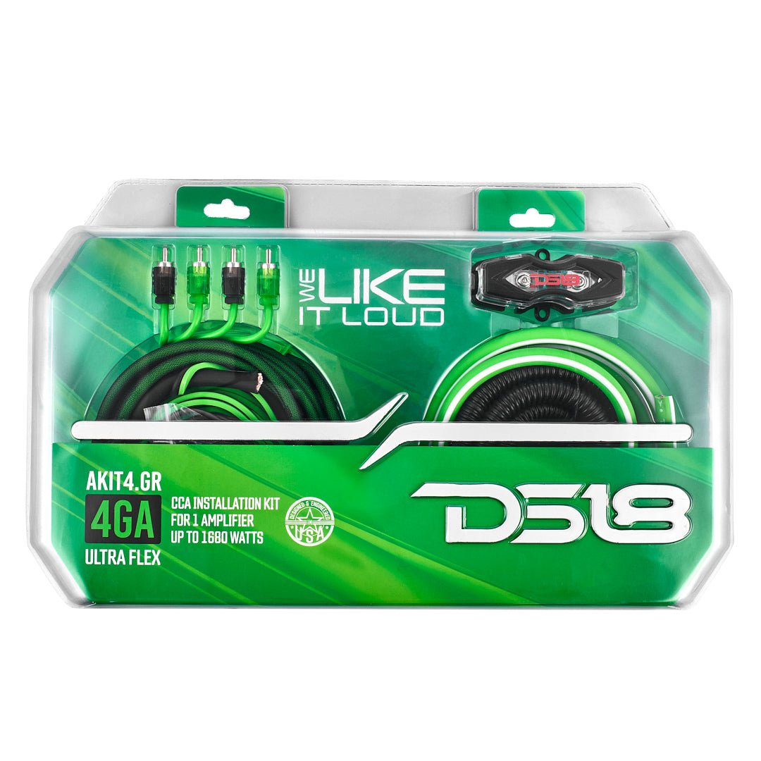 DS18 4-GA Amplifier Installation Wiring Kit - Green