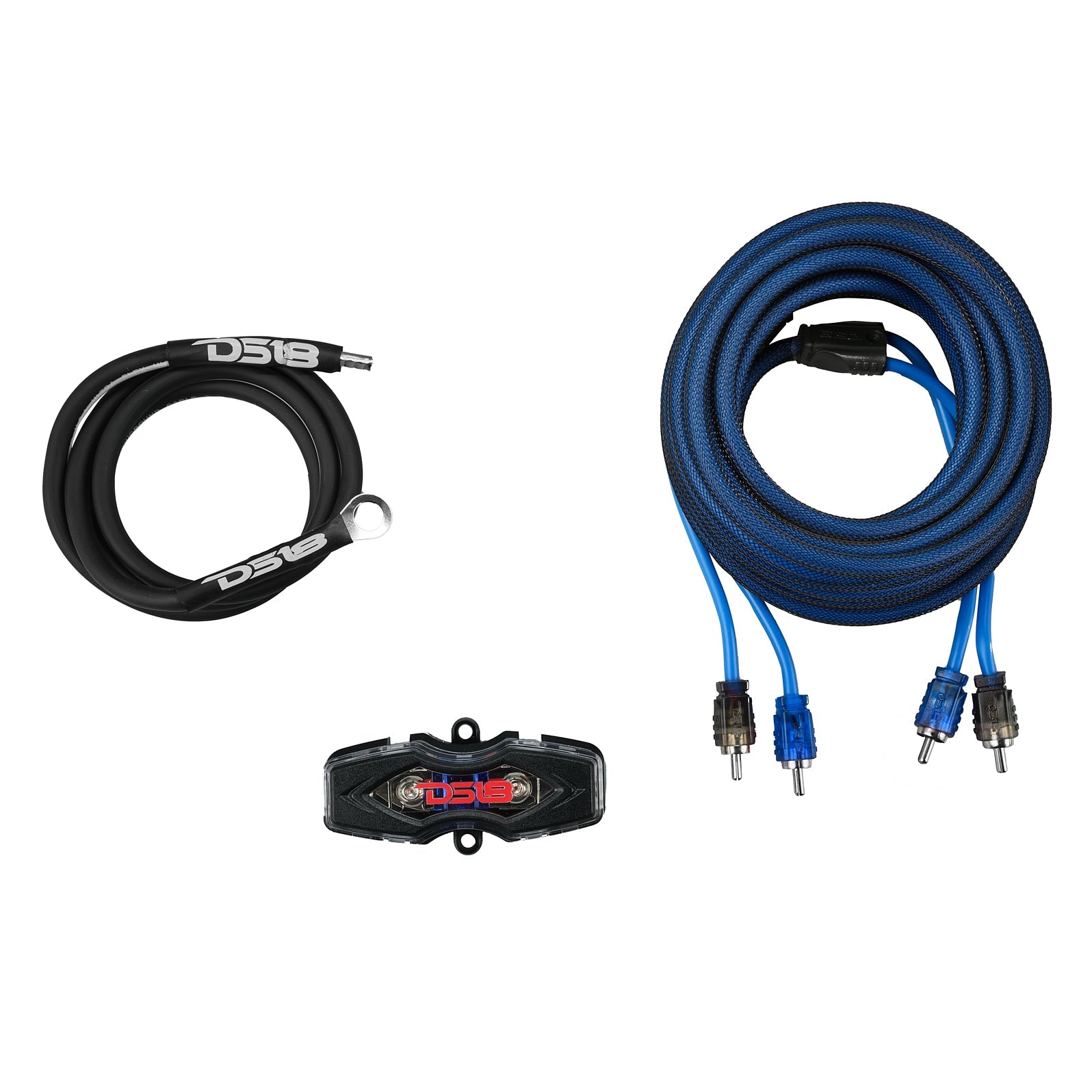 DS18 8-GA Amplifier Installation Wiring Kit - Blue