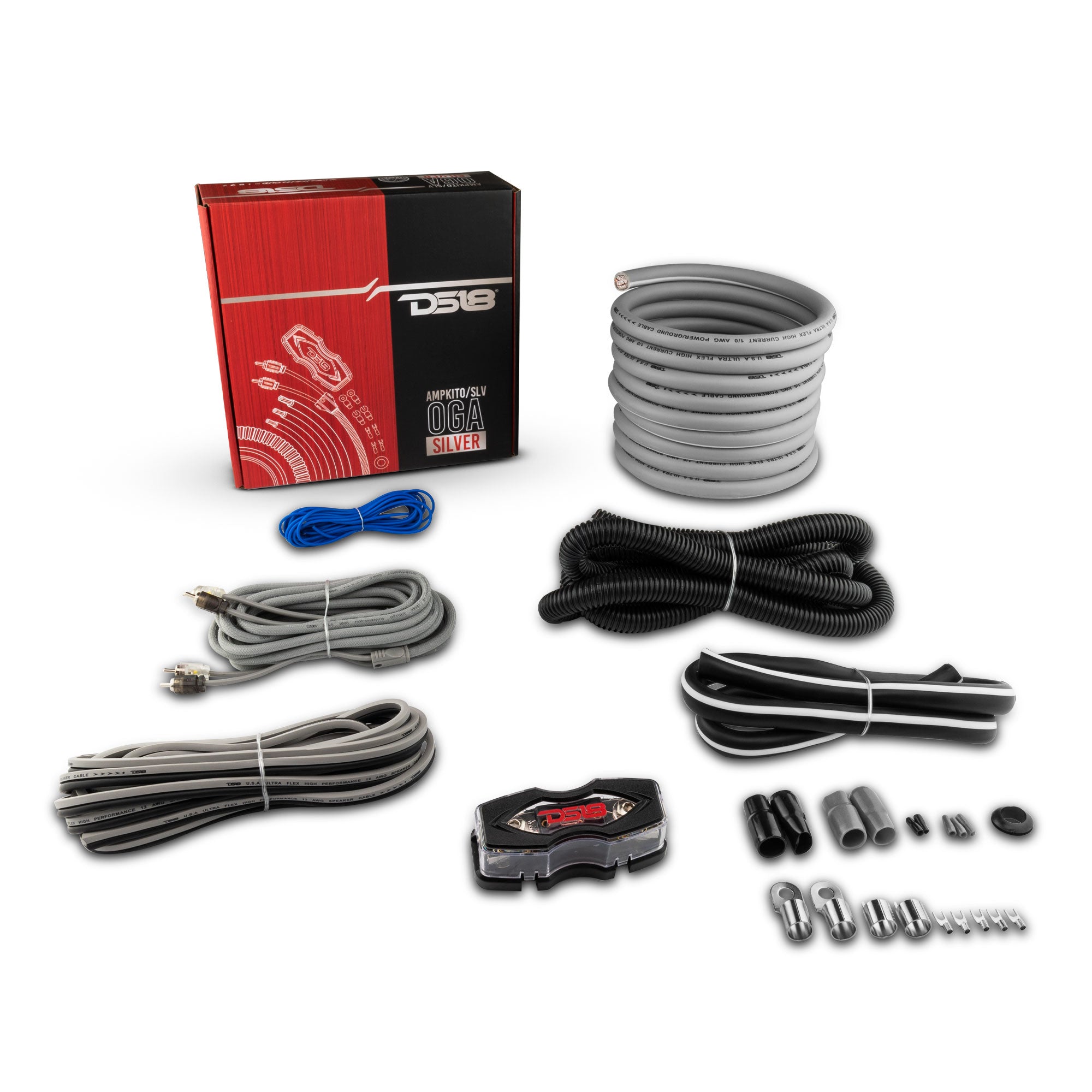 DS18 0-GA CCA Amplifiers Installation Kit - SILVER