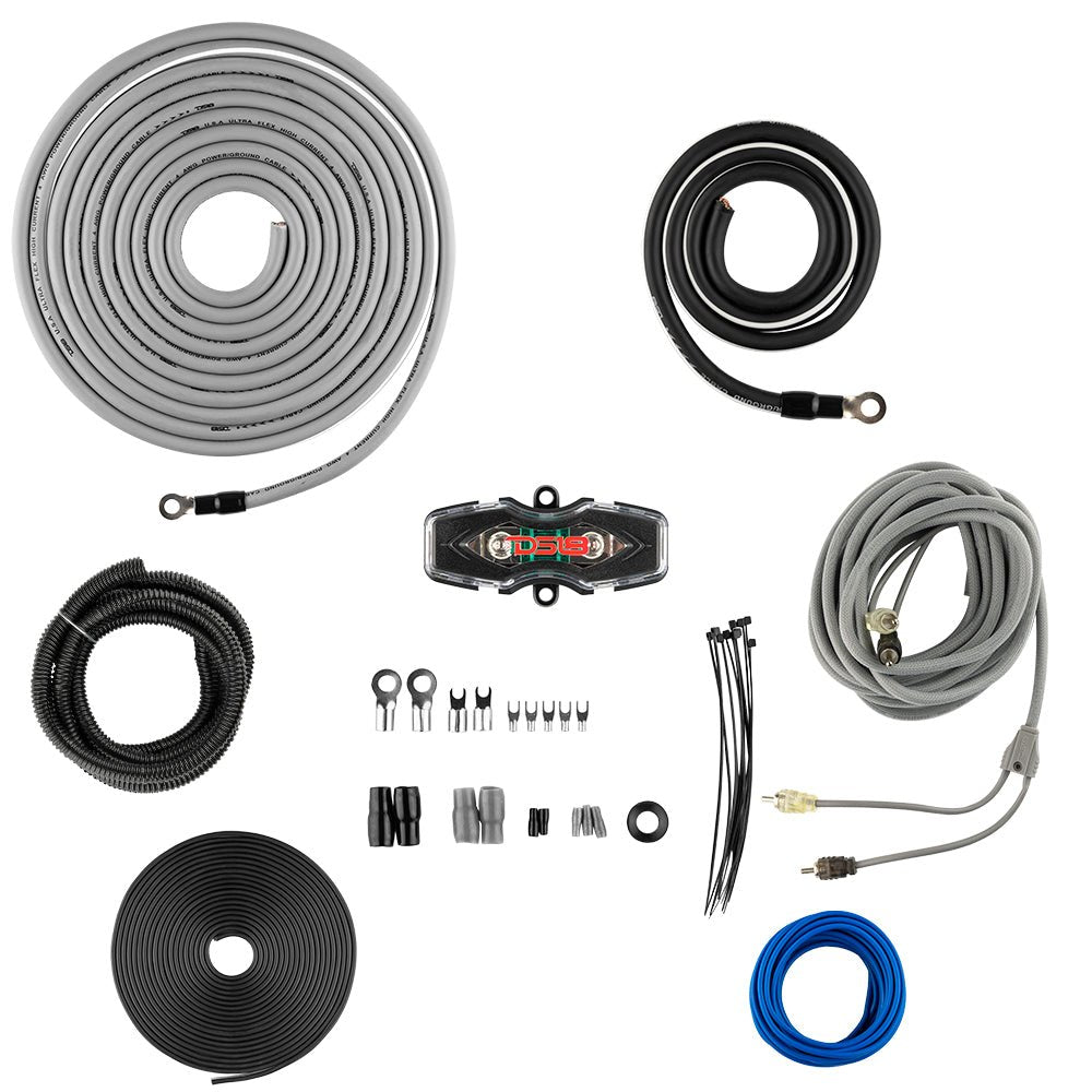 DS18 4-GA CCA Amplifier Installation Kit - SILVER