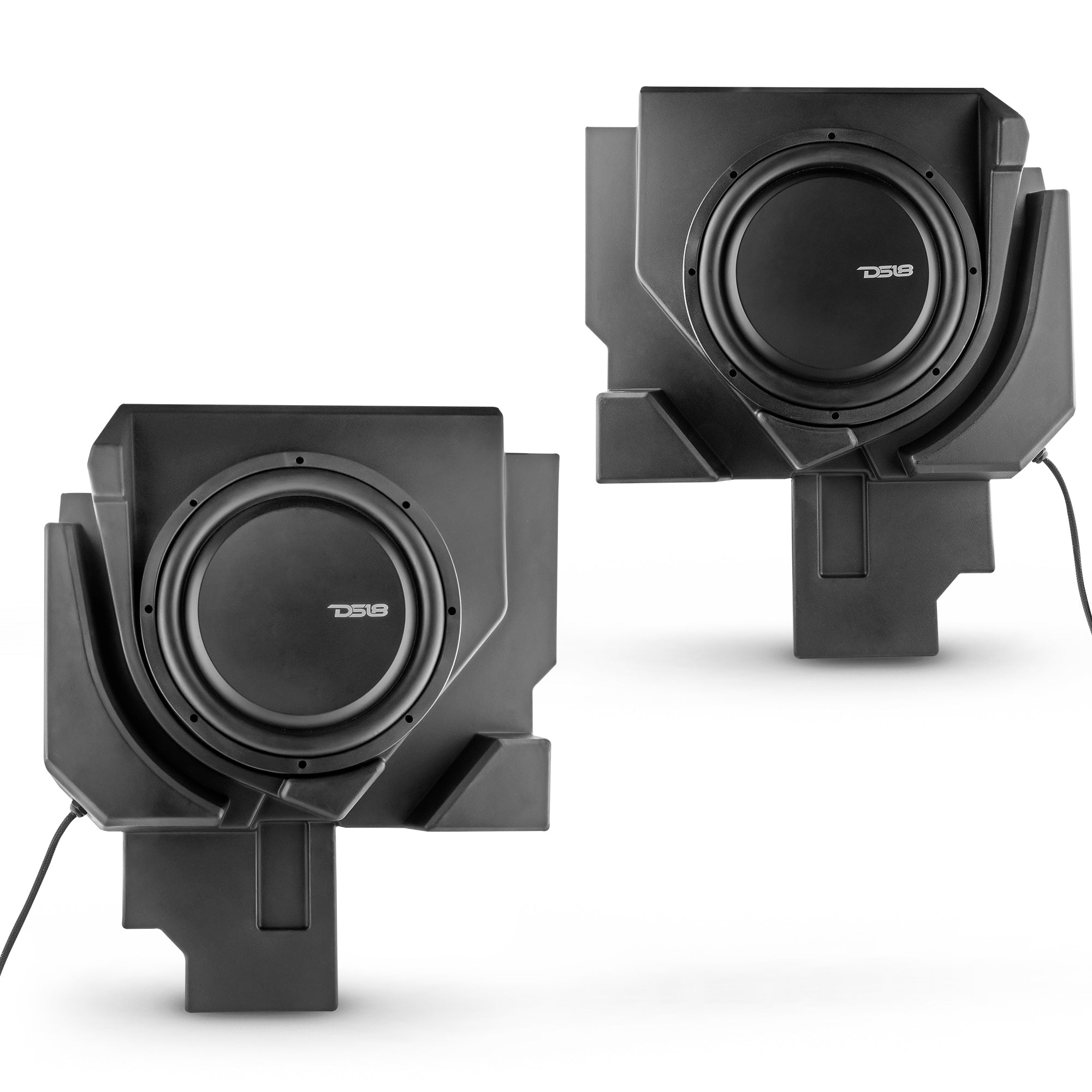 DS18 Can-Am Maverick X3 Stage 4 Dash Panel Speaker Enclosures + Driver and Passenger Side Under Seat Subwoofer Enclosure and Pair of Tower Speakers - 3800W MAX