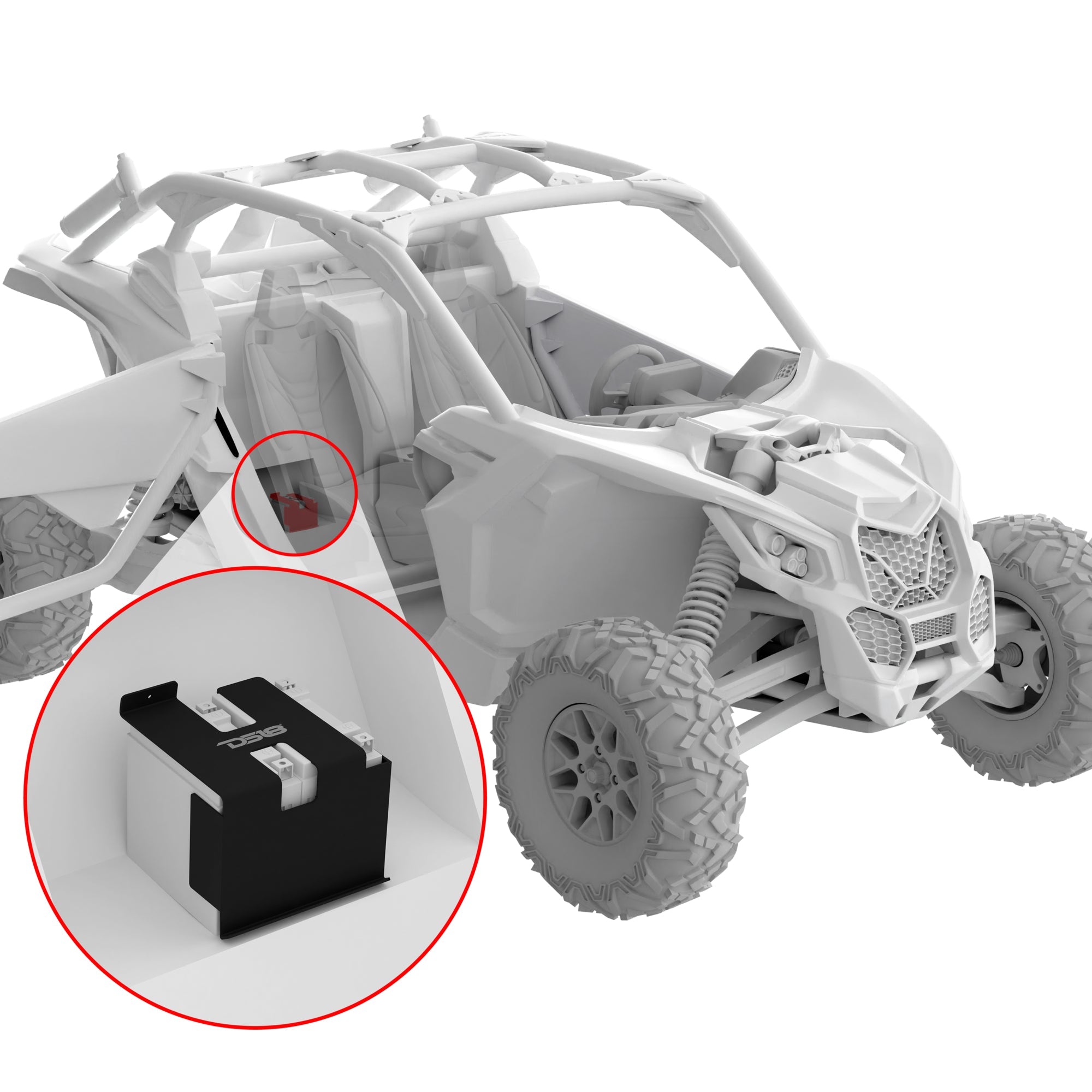 DS18 Can-Am Maverick X3 Second Battery Upgrade Kit - More Battery Reserve Power For Longer Lasting Audio