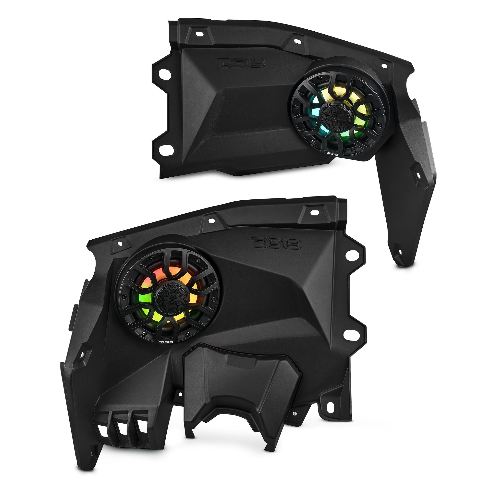 DS18 Can-Am Maverick X3 Stage 2 Dash Panel Speaker Enclosures and Driver Side Under Seat Subwoofer Enclosure - 2800W MAX