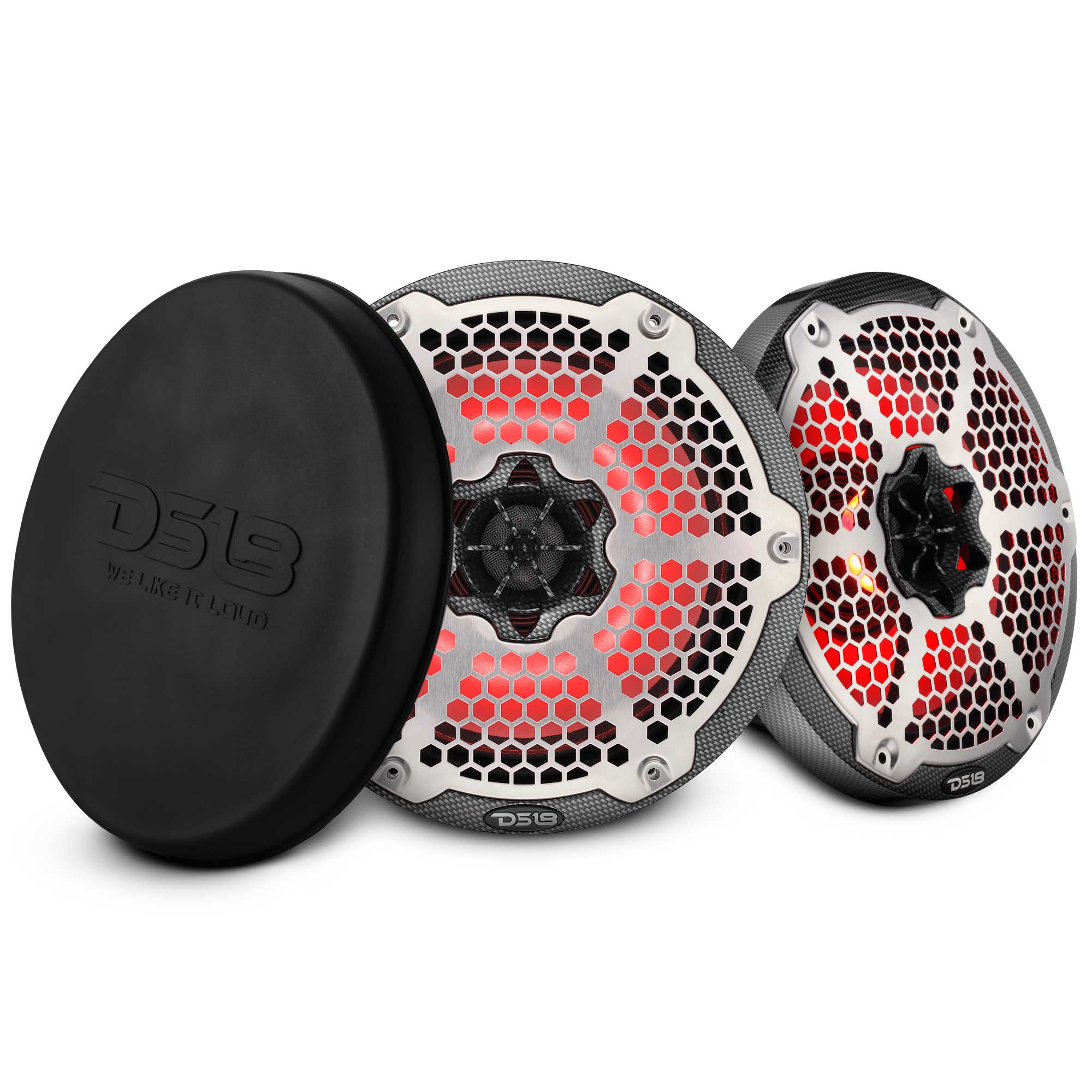 DS18 8” Marine 2-Way Hybrid Speaker with RGB LED, Compression Driver and Neodymium Magnet | 350W RMS 4-Ohm
