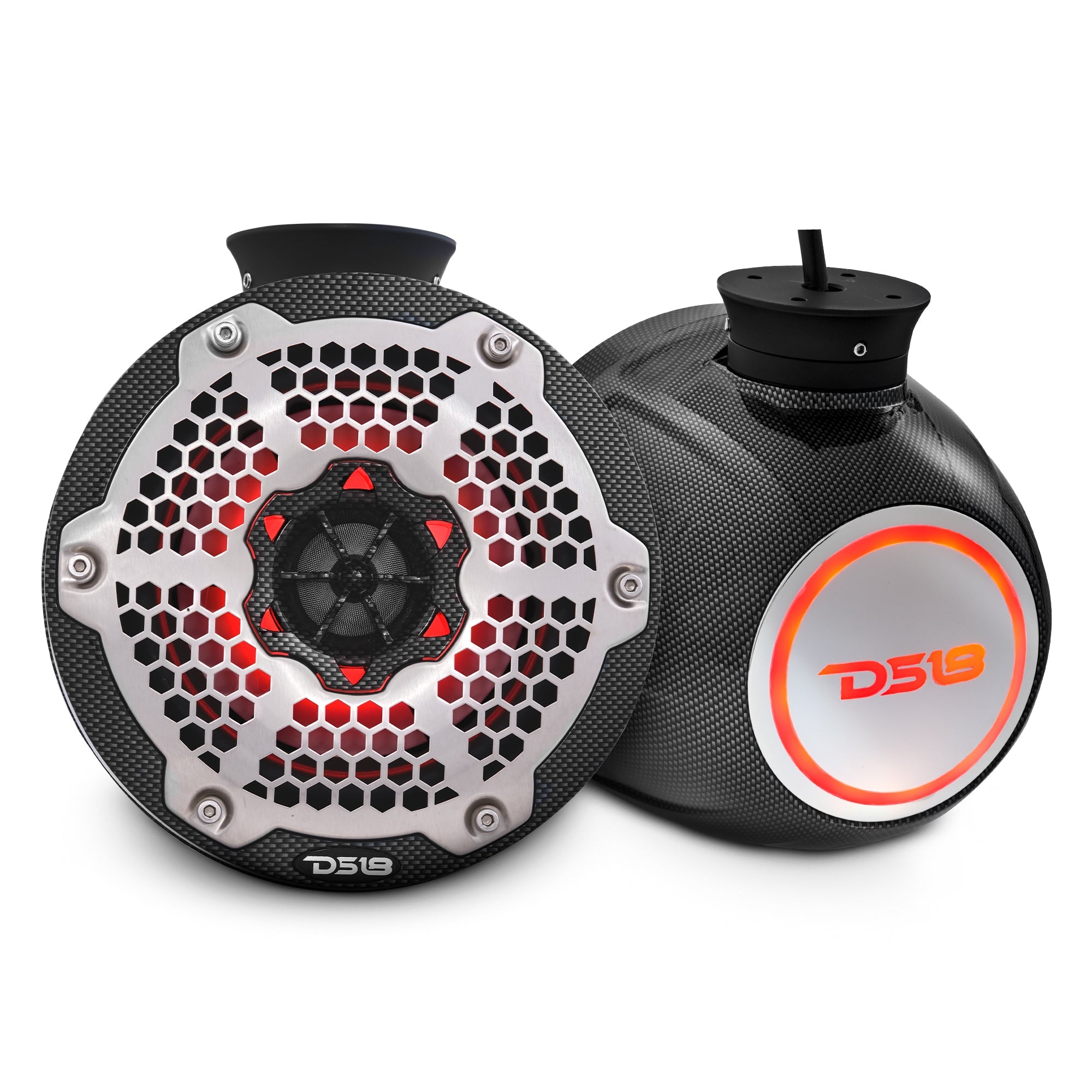 DS18 NXL 6.5" Pod 300w Speaker with Integrated RGB LED Lights (Pair) - Perfect For Jet Skis
