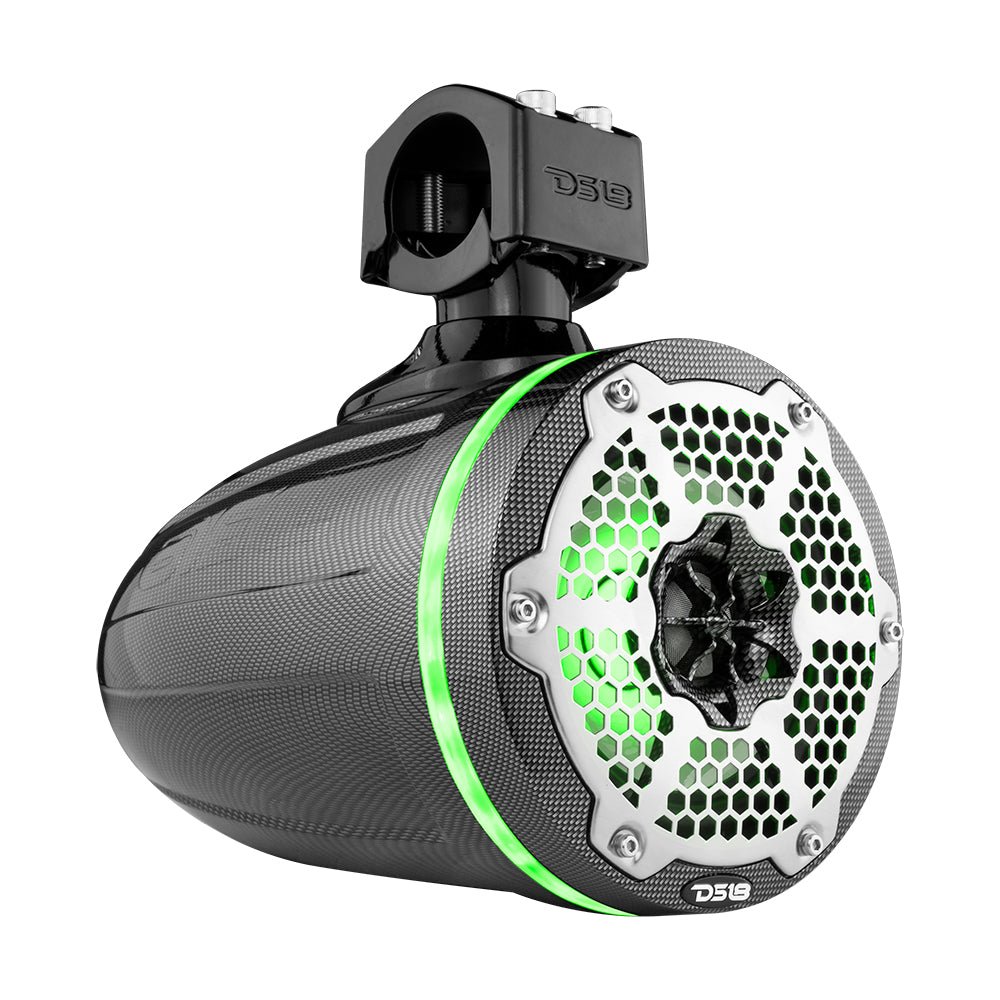 DS18 NXL 6.5" Marine and Powersports Towers LED RGB Lights 100 Watts Rms - Black Carbon Fiber