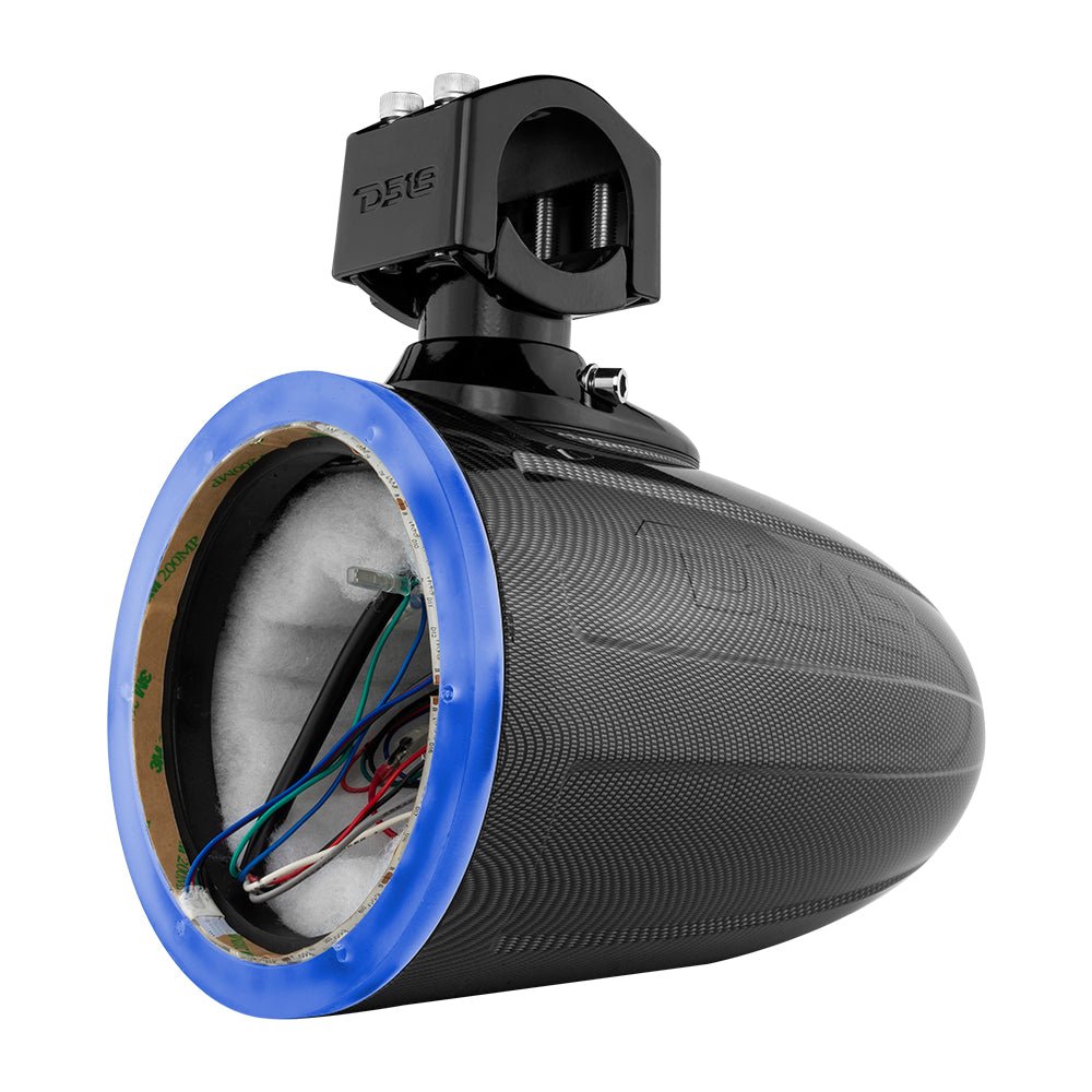 DS18 NXL 6.5" Marine and Powersports Empty Tower LED RGB Lights -Black Carbon Fiber