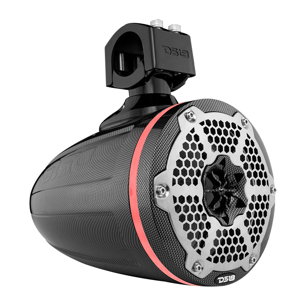 DS18 NXL 6.5" Marine and Powersports Empty Tower LED RGB Lights -Black Carbon Fiber