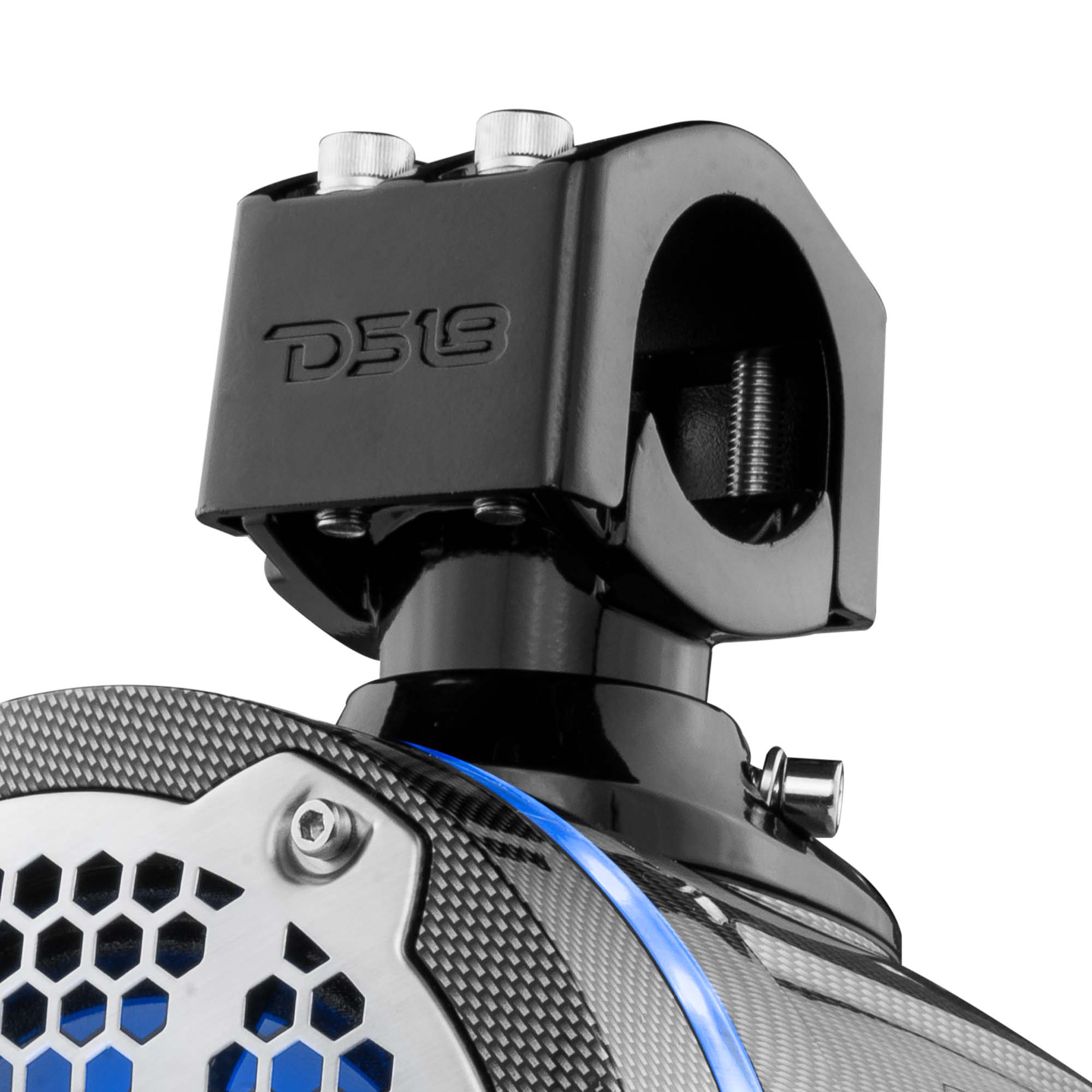 DS18 NXL 6.5" Neodymium Marine and Powersports Towers with Built-in Passive Radiator, 1" Driver and LED RGB Lights 150 Watts Rms -Black Carbon Fiber