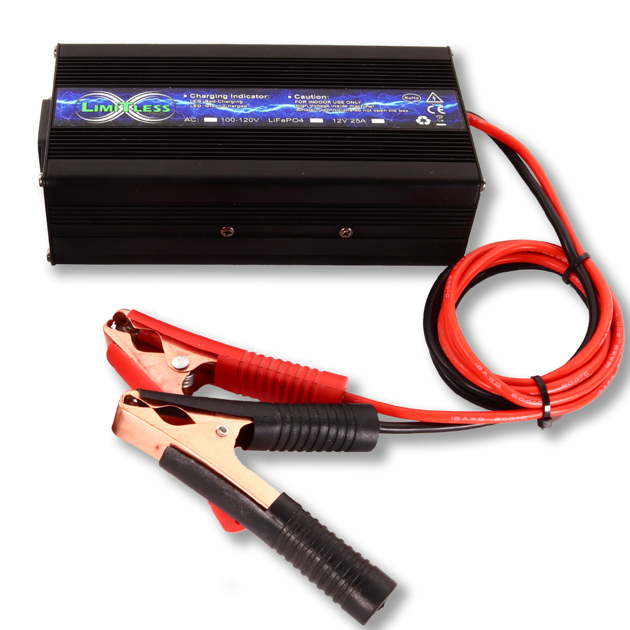 Limitless Lithium 25A 12V Charger for Sodium / LiFePO4 Batteries