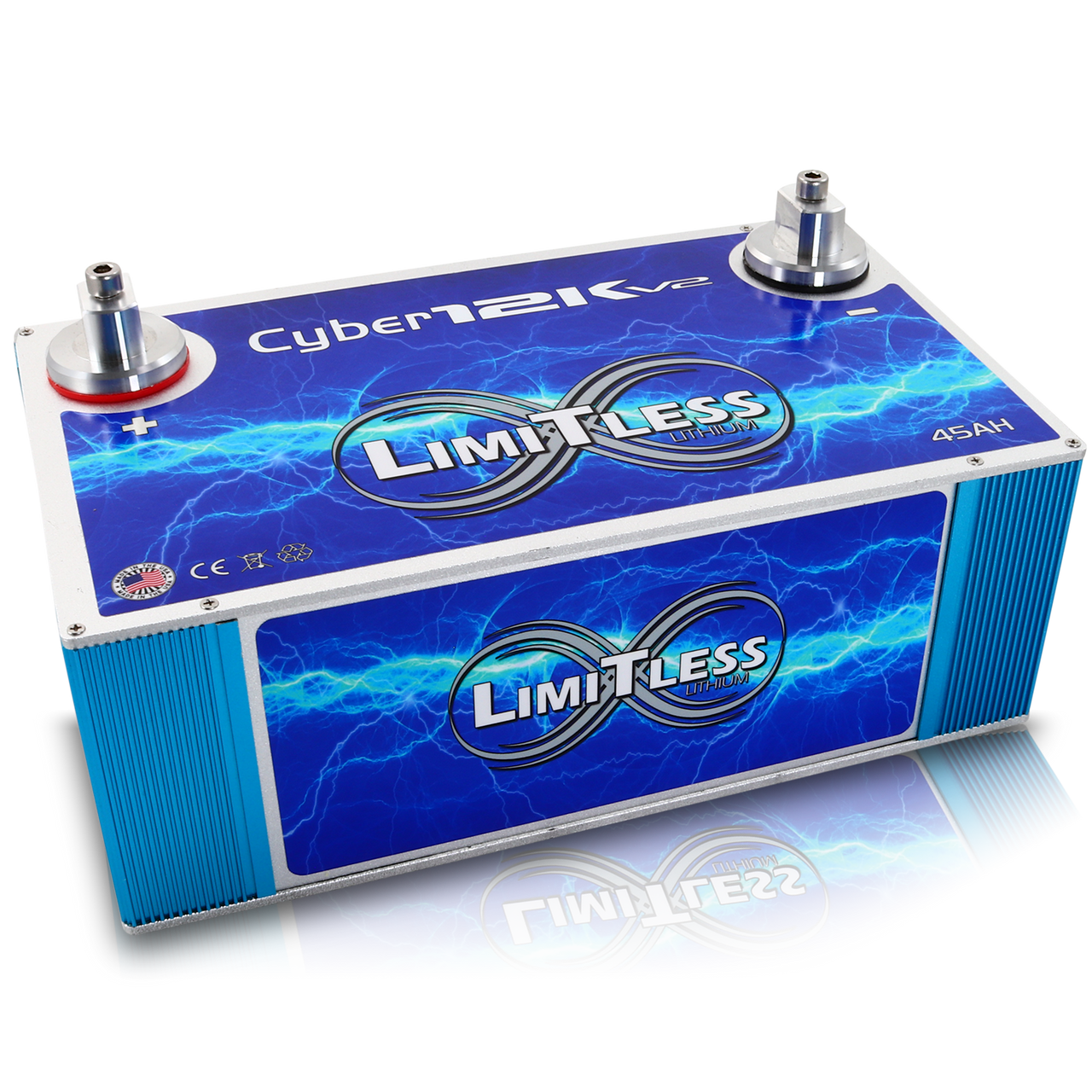 Limitless Lithium Cyber 12K V2 45Ah 12V LiFePO4 Car Audio Battery