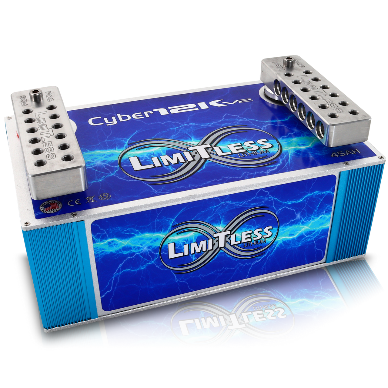 Limitless Lithium Cyber 12K V2 45Ah 12V LiFePO4 Car Audio Battery (2)